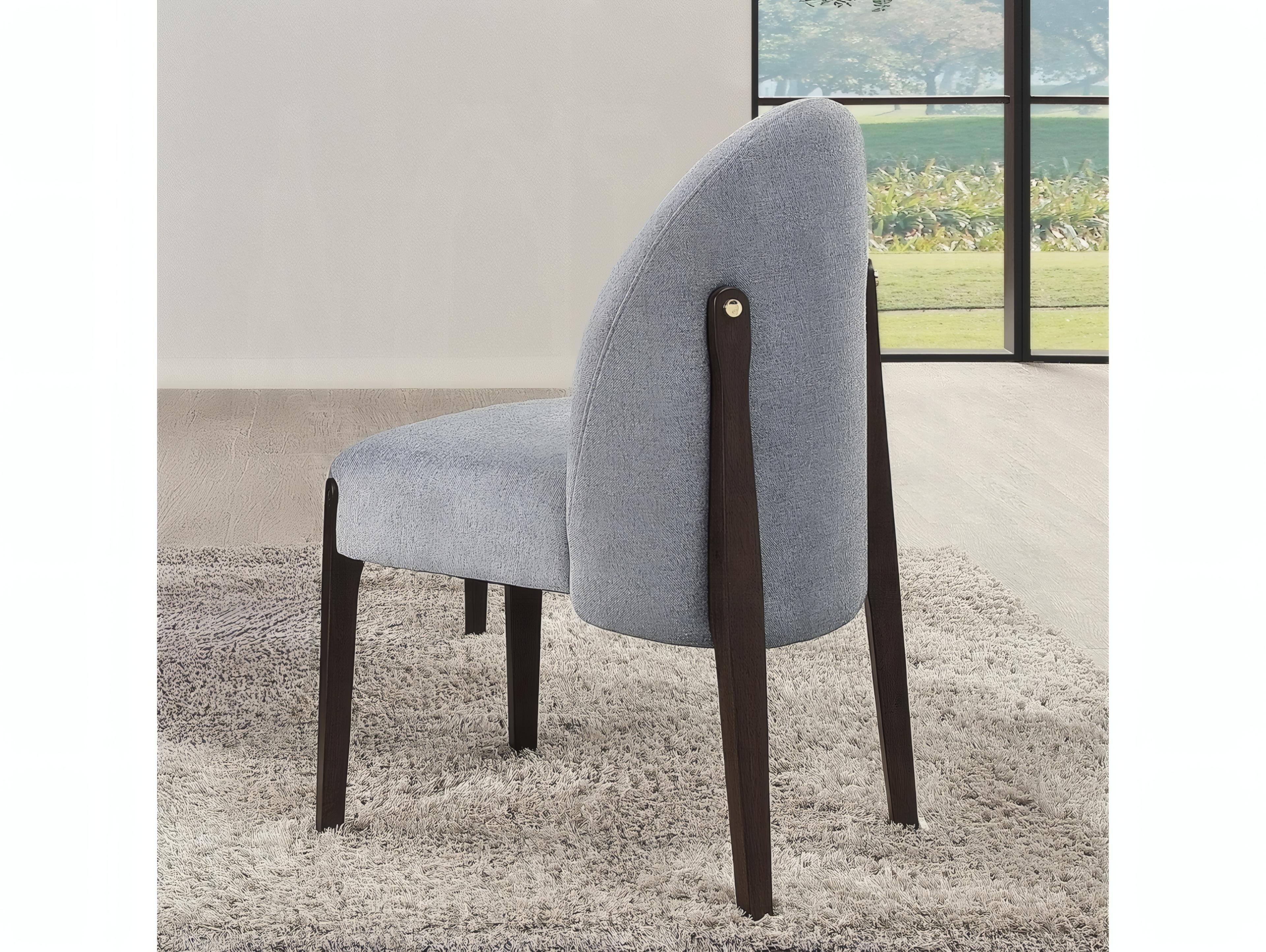 Acme Furniture Clayten Rubberwood Gray Upholstered Armless Dining Chair Set of 2