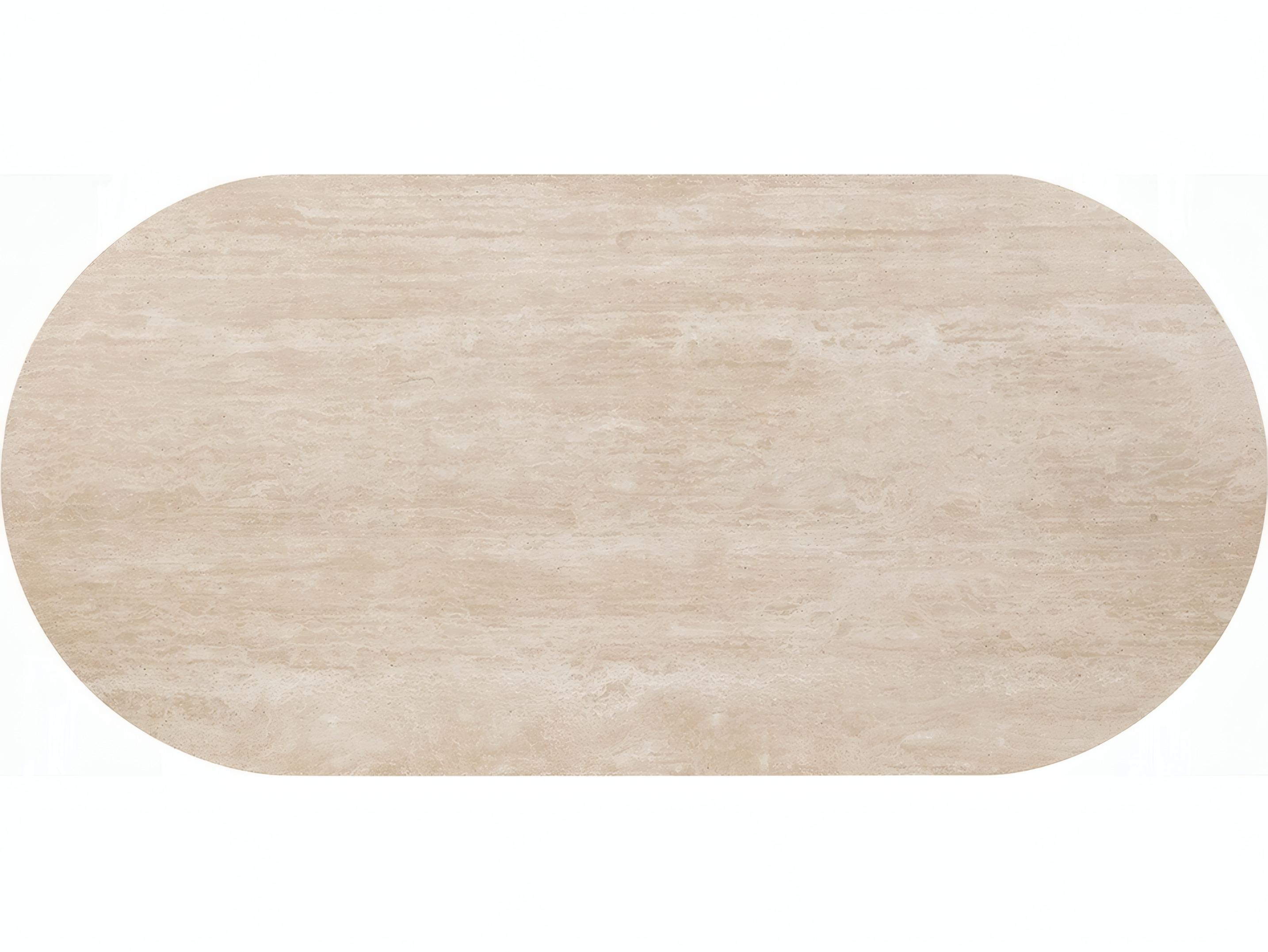 Acme Furniture Leonardo Rectangular Stone Travertine Top Dark Oak Dining Table