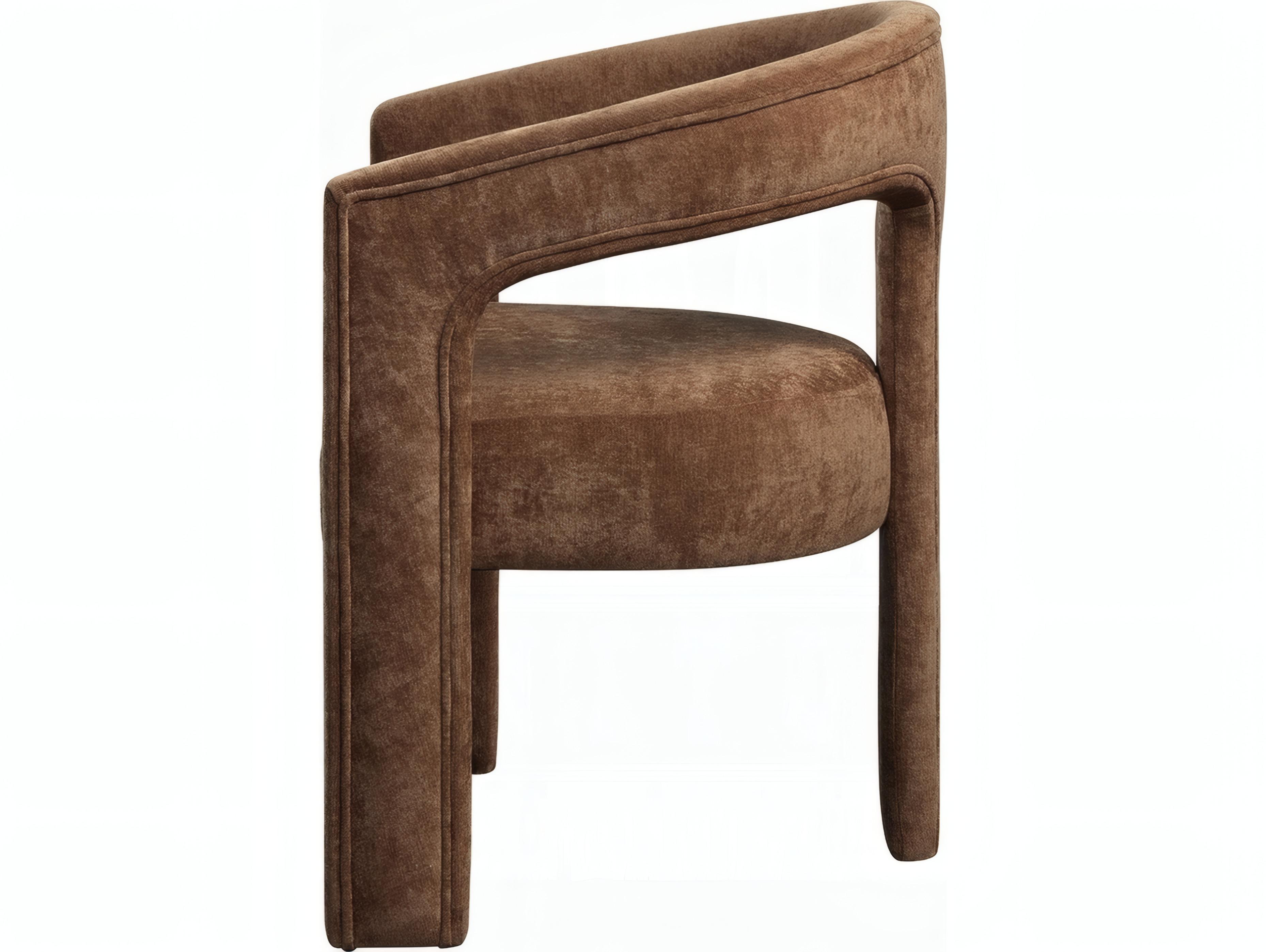 Acme Furniture Leonardo Plywood Brown Upholstered Arm Dining Chair Set of 2