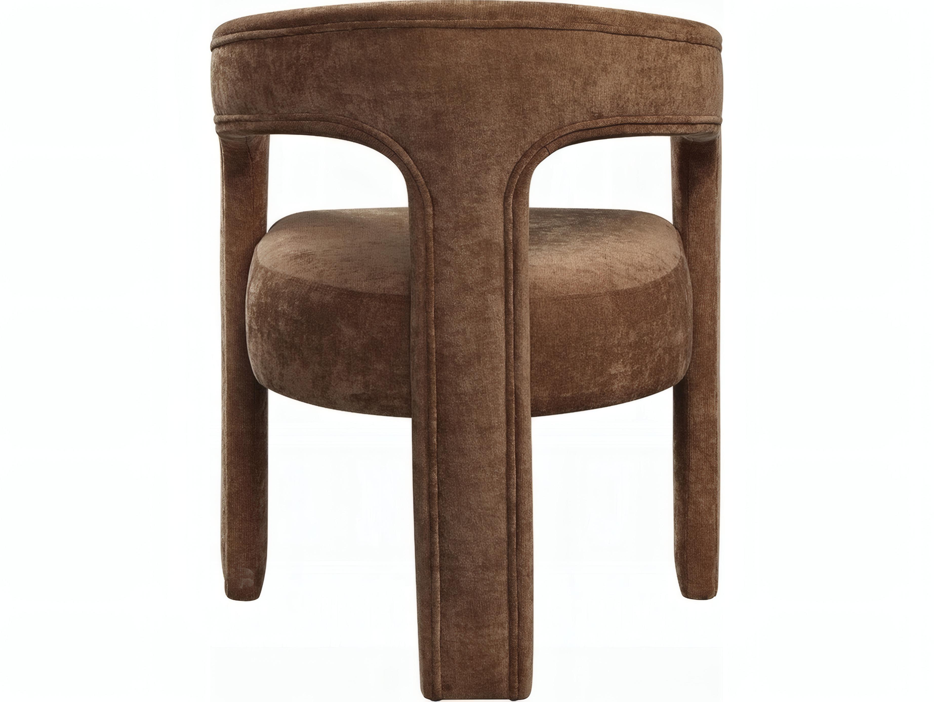 Acme Furniture Leonardo Plywood Brown Upholstered Arm Dining Chair Set of 2