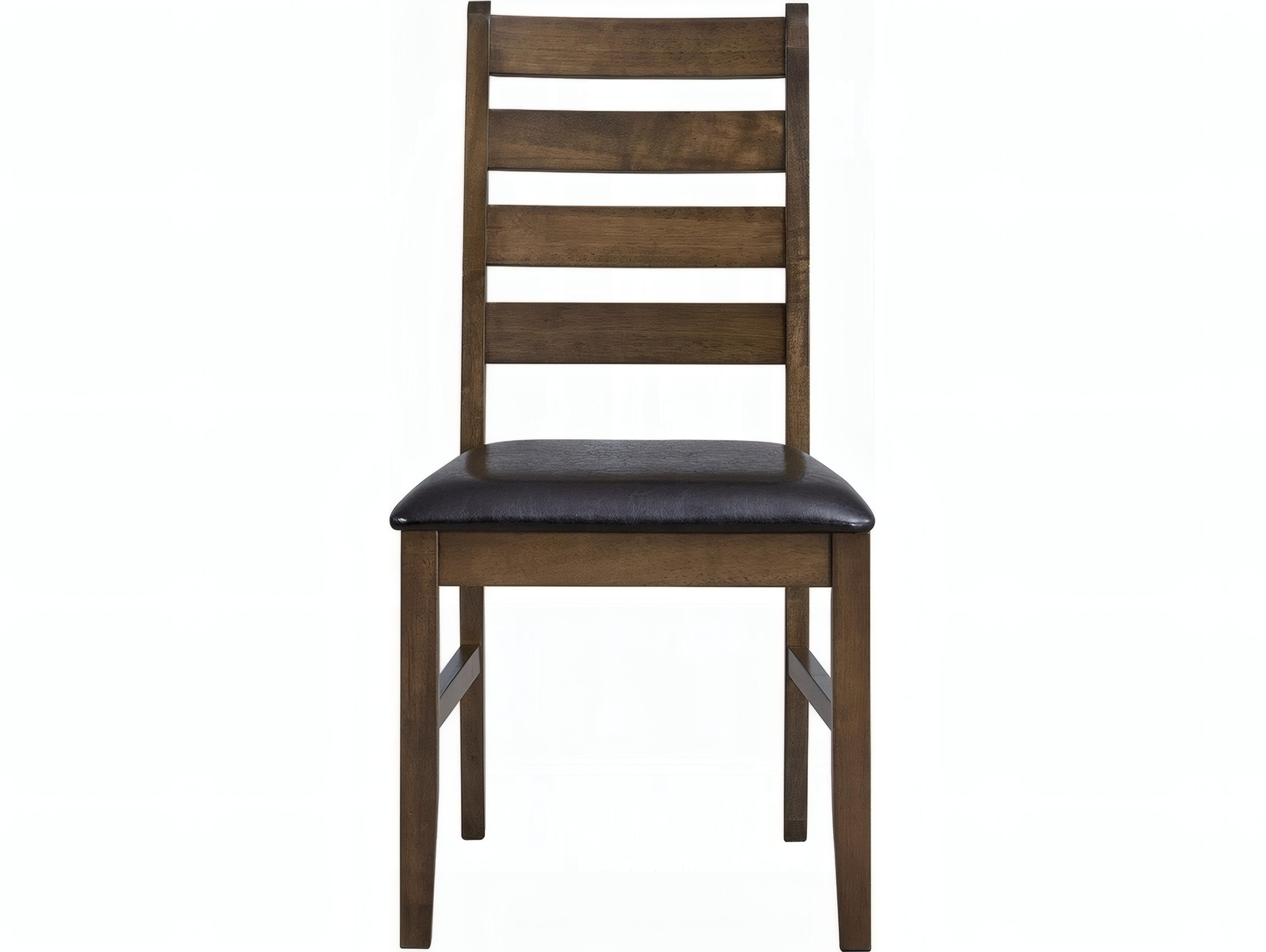 Acme Furniture Damica Rubberwood Brown Faux Leather Armless Dining Chair Set of 2