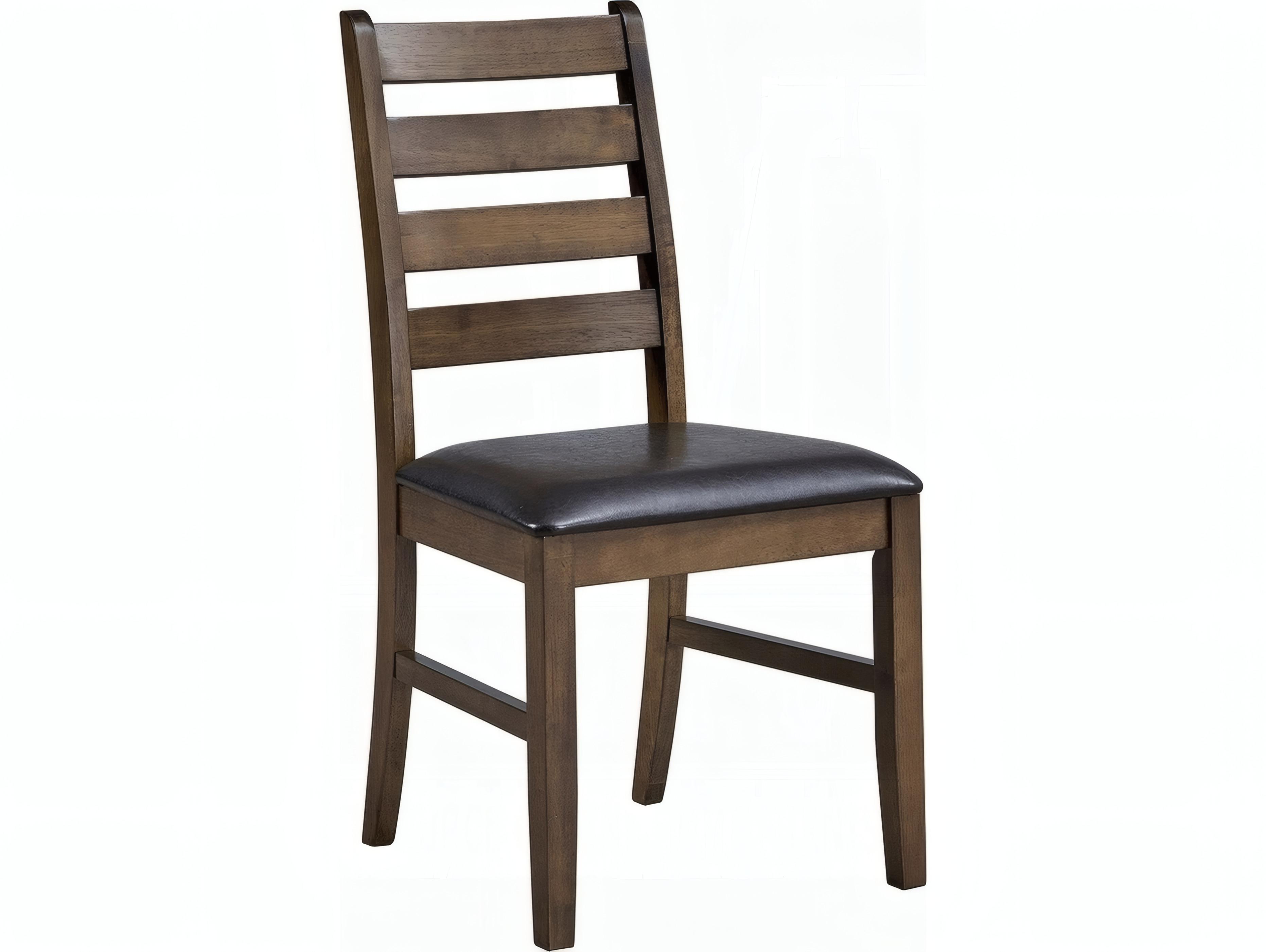 Acme Furniture Damica Rubberwood Brown Faux Leather Armless Dining Chair Set of 2