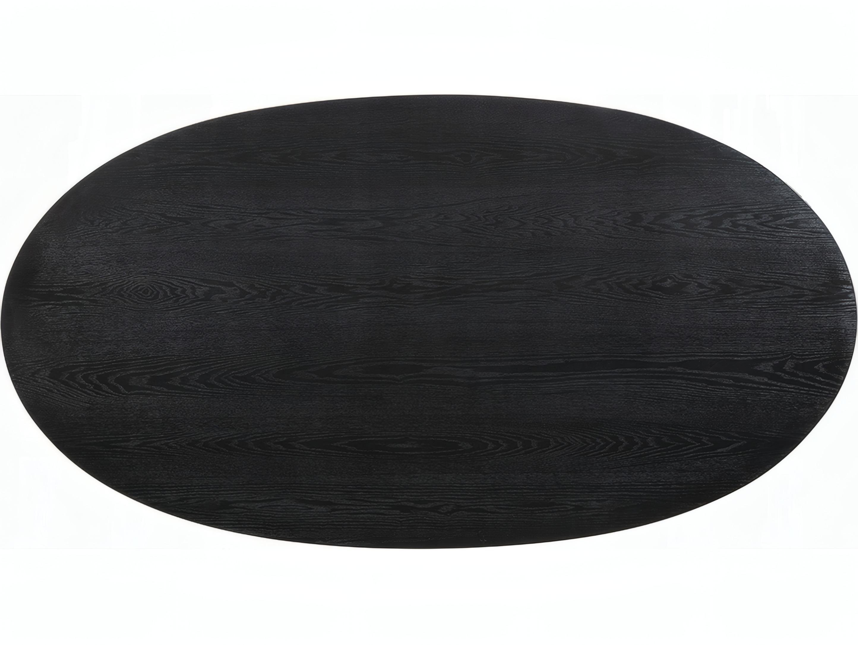 Acme Furniture Marioly Oval Wood Ash Black Dining Table