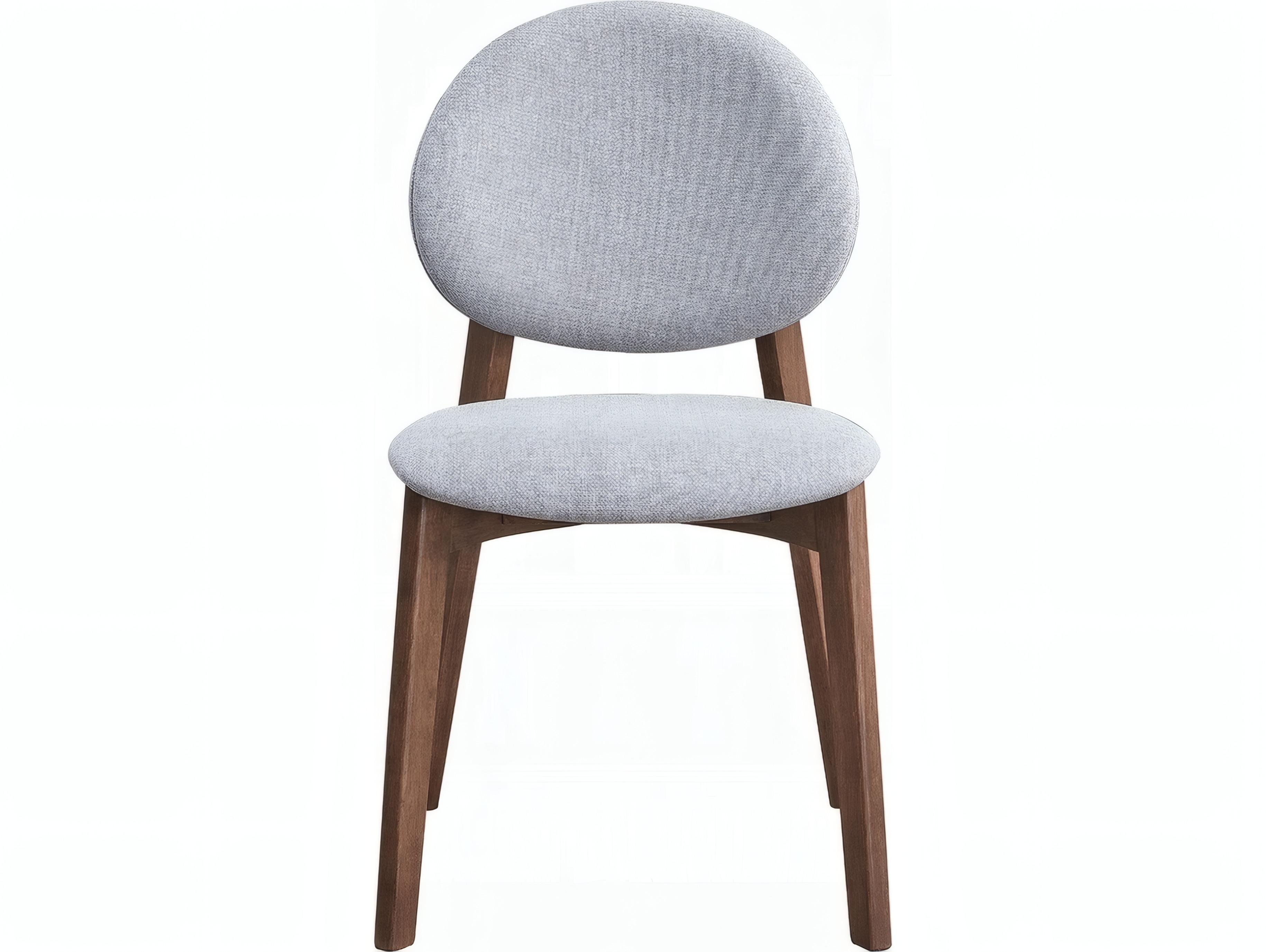 Acme Furniture Hadasa Rubberwood Gray Upholstered Armless Dining Chair Set of 2