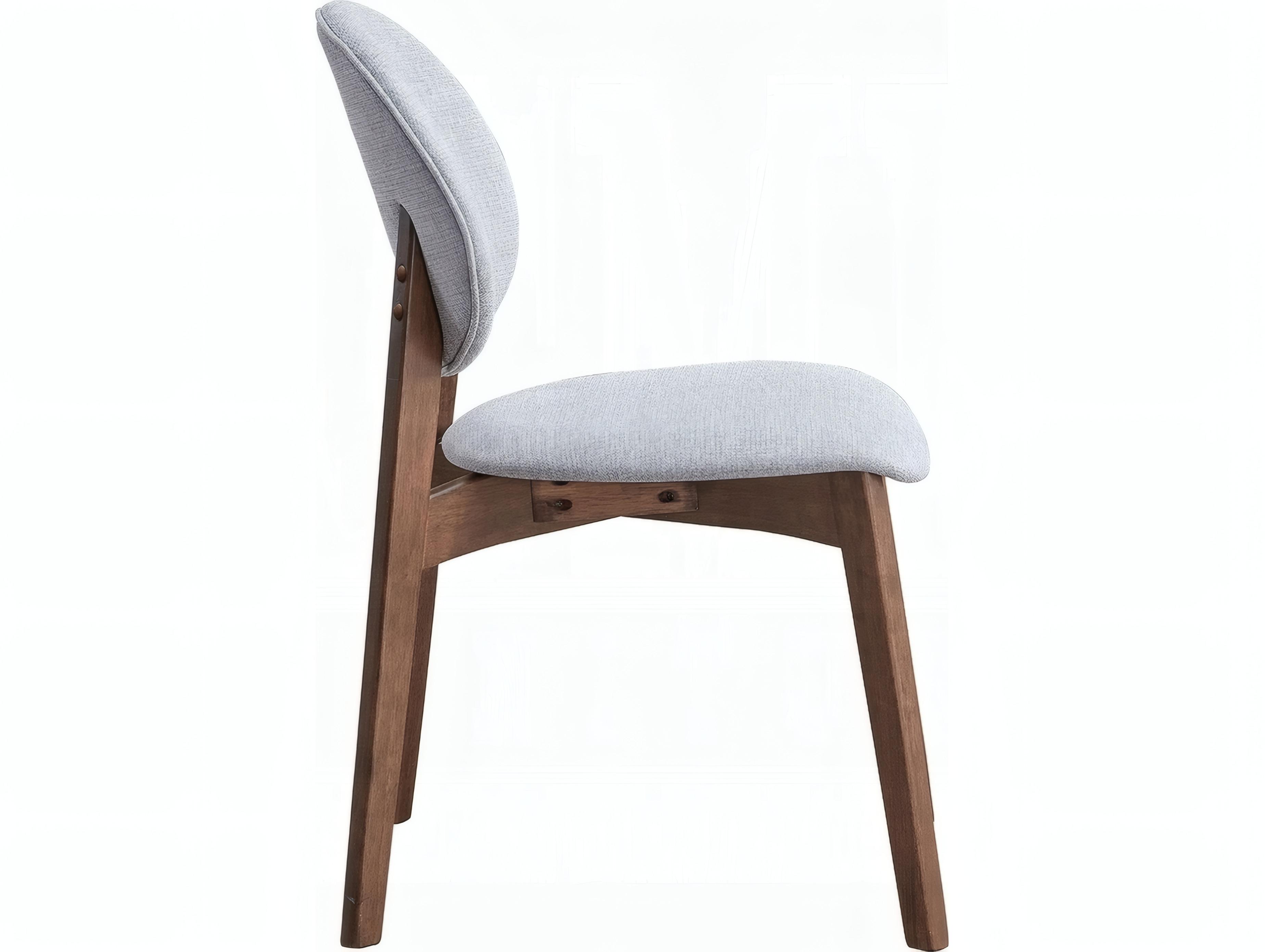 Acme Furniture Hadasa Rubberwood Gray Upholstered Armless Dining Chair Set of 2