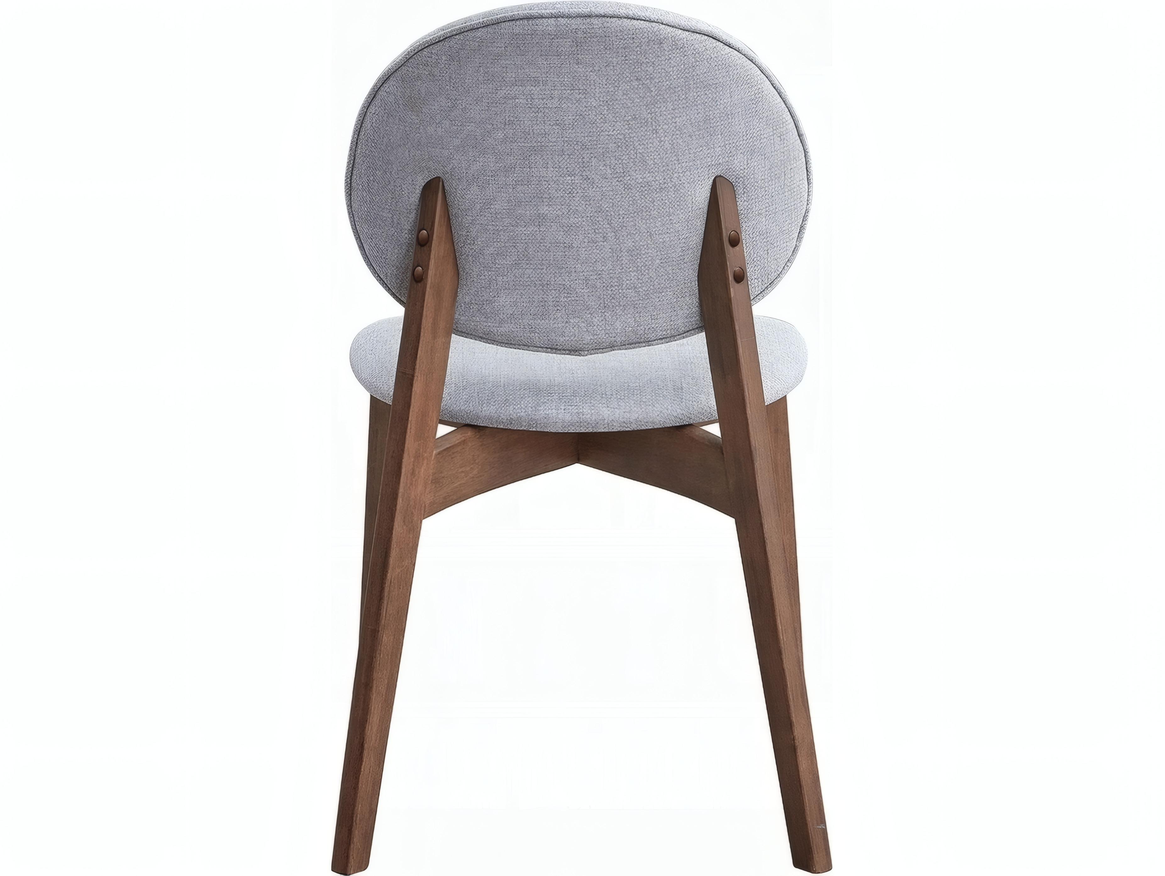 Acme Furniture Hadasa Rubberwood Gray Upholstered Armless Dining Chair Set of 2