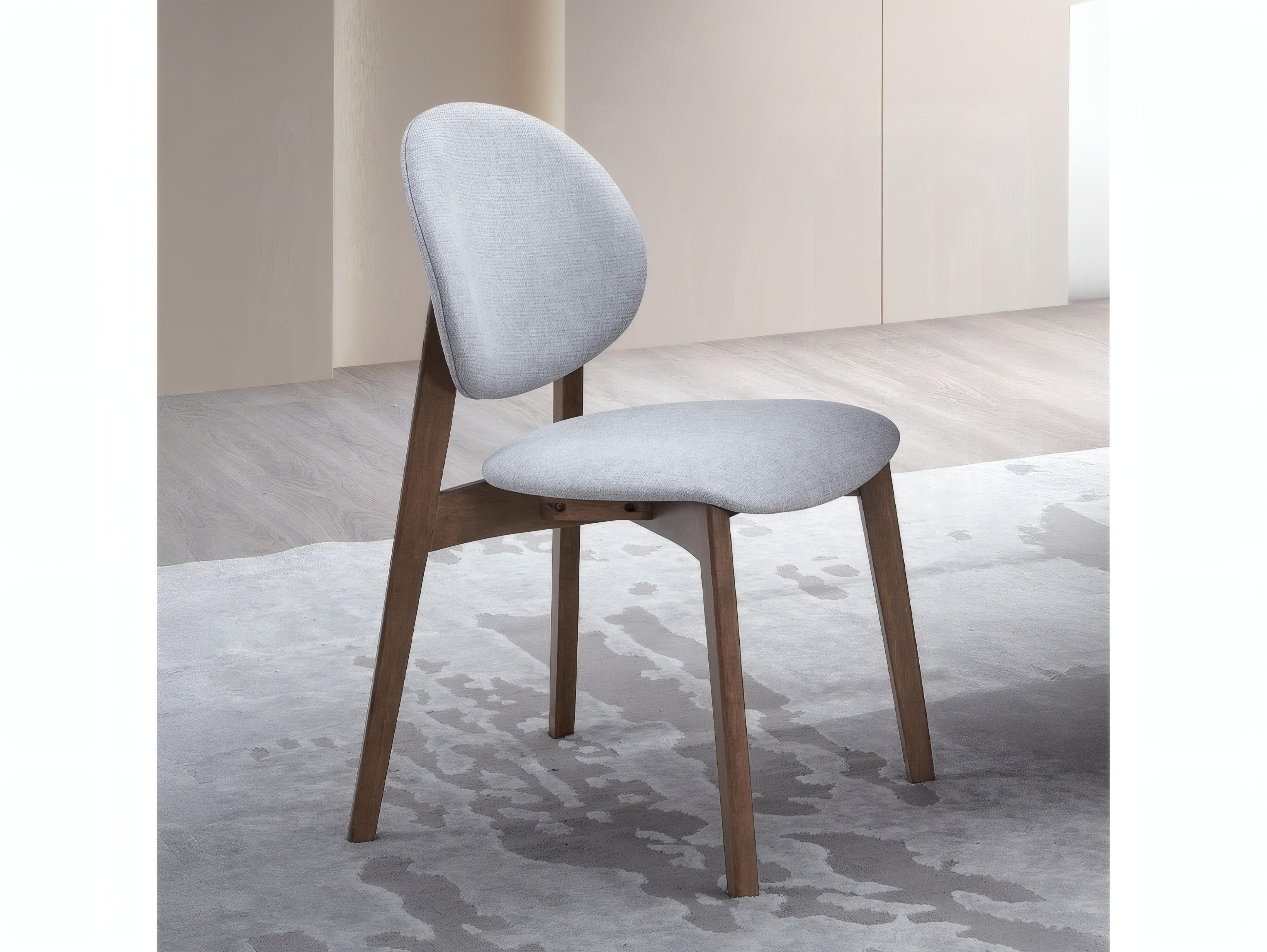 Acme Furniture Hadasa Rubberwood Gray Upholstered Armless Dining Chair Set of 2