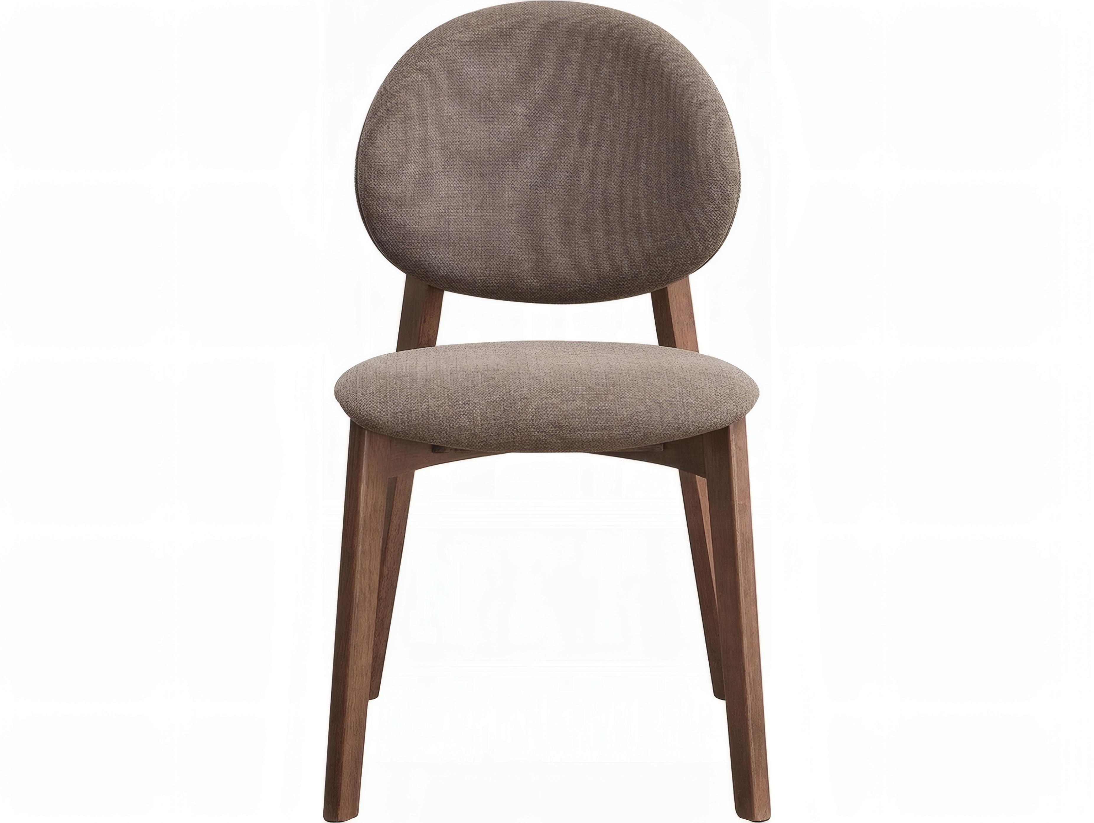 Acme Furniture Hadasa Rubberwood Brown Upholstered Armless Dining Chair Set of 2