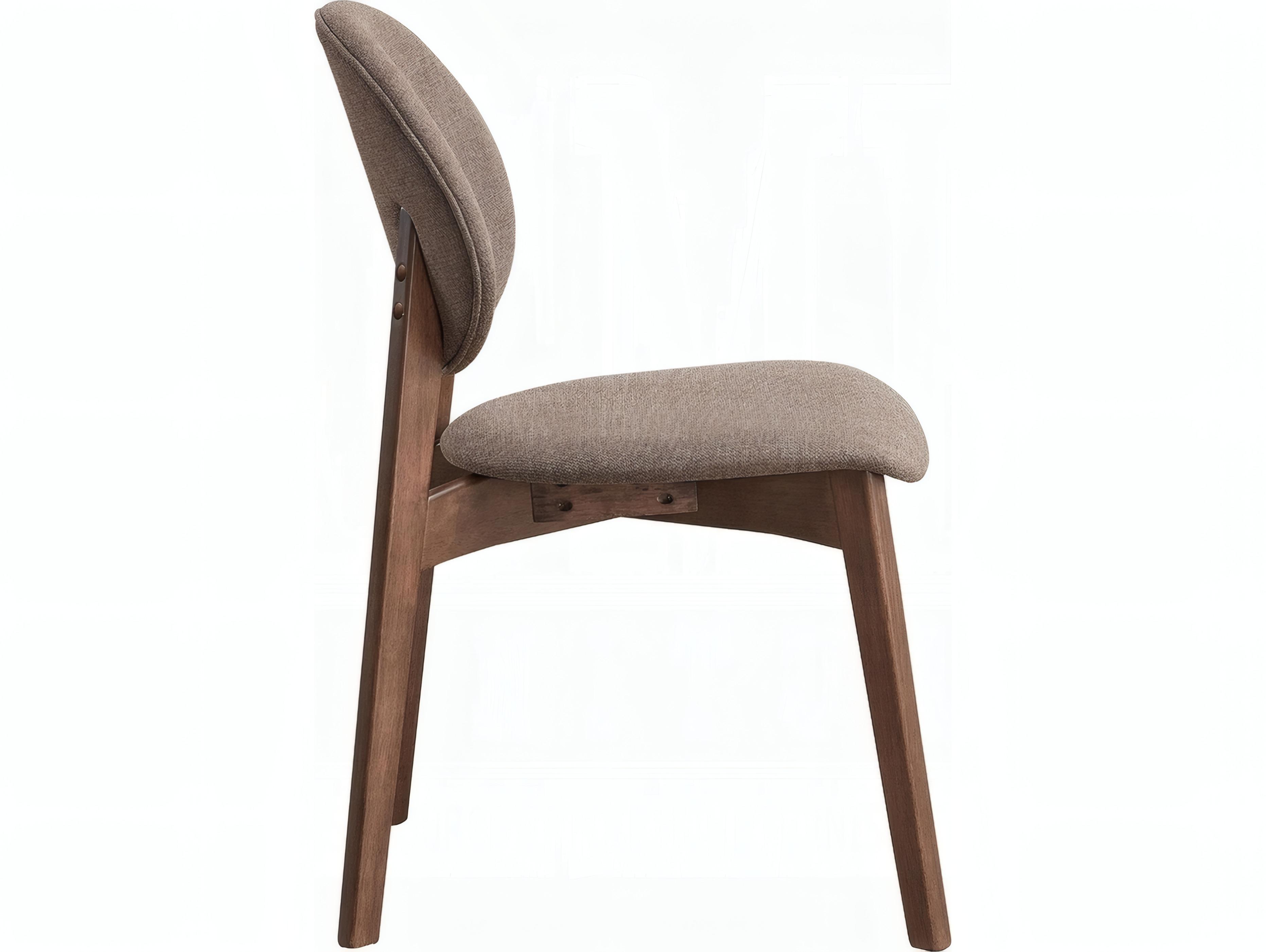 Acme Furniture Hadasa Rubberwood Brown Upholstered Armless Dining Chair Set of 2