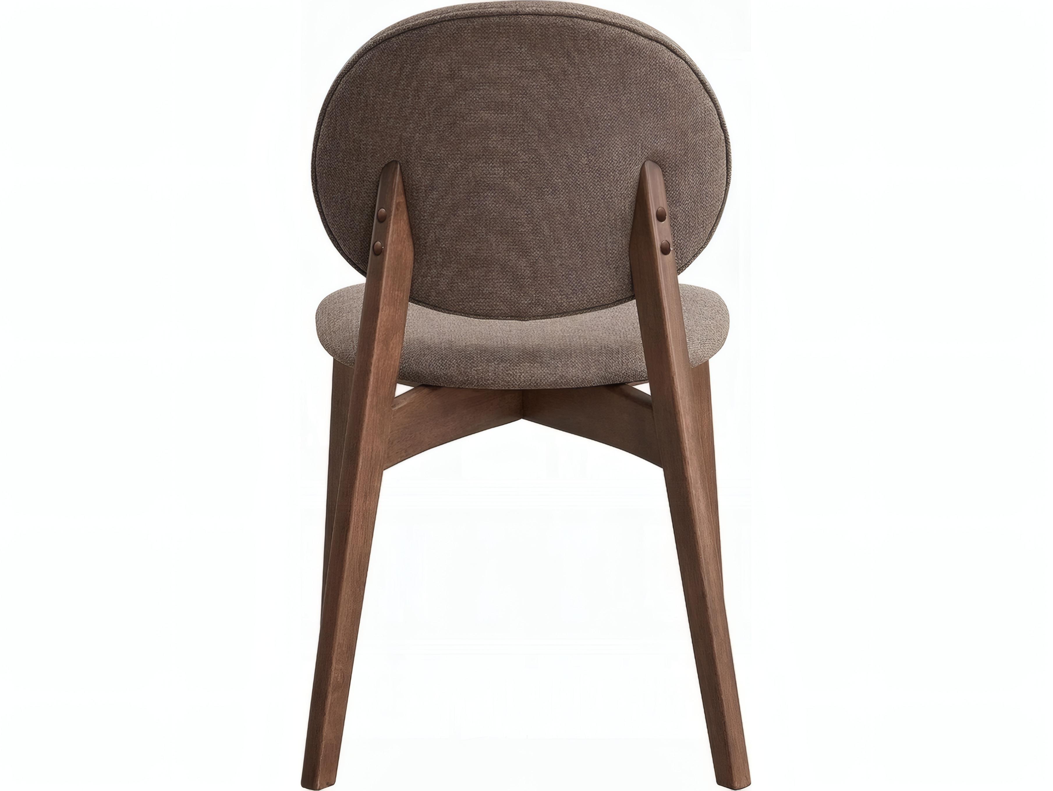 Acme Furniture Hadasa Rubberwood Brown Upholstered Armless Dining Chair Set of 2