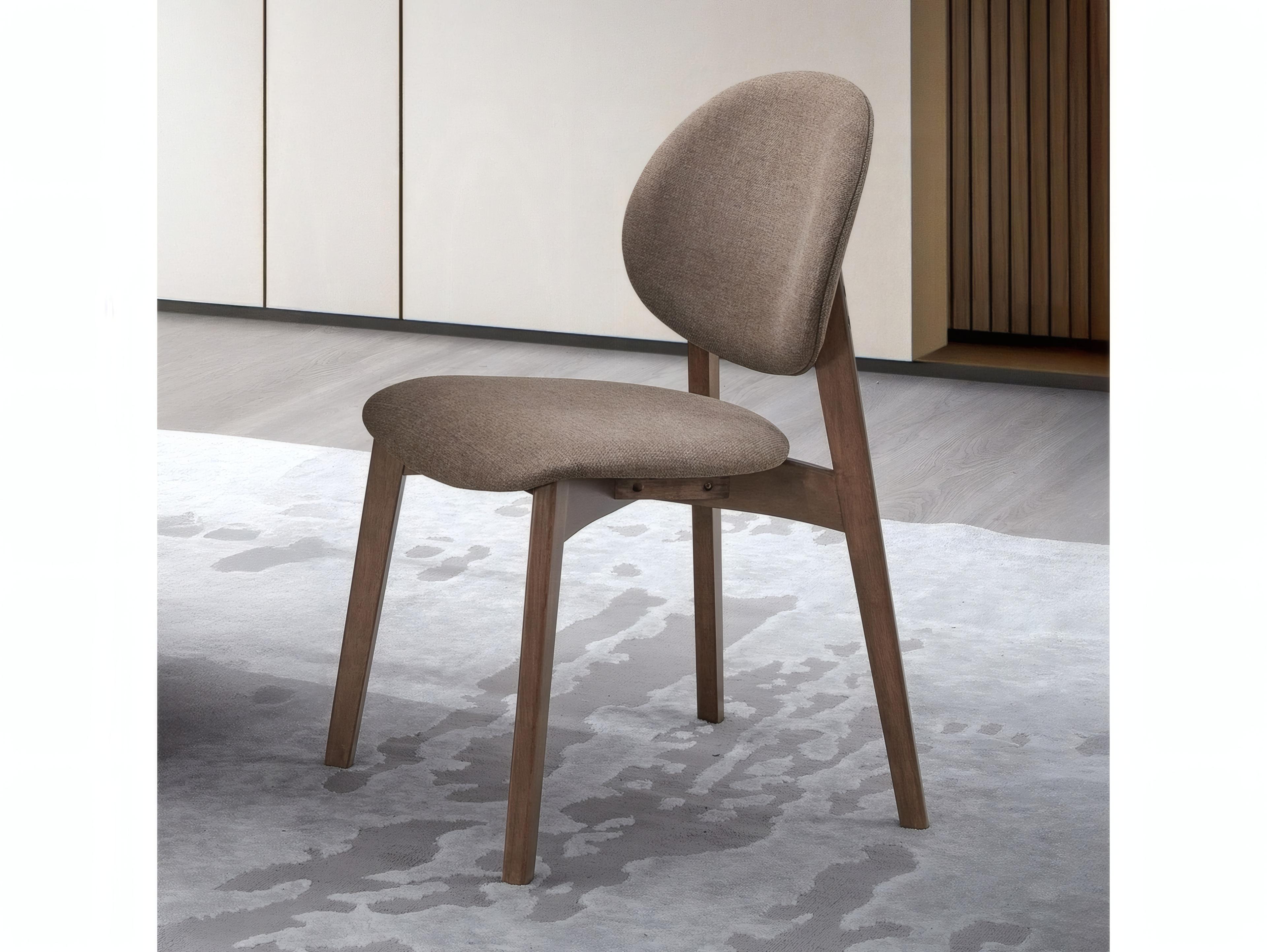 Acme Furniture Hadasa Rubberwood Brown Upholstered Armless Dining Chair Set of 2