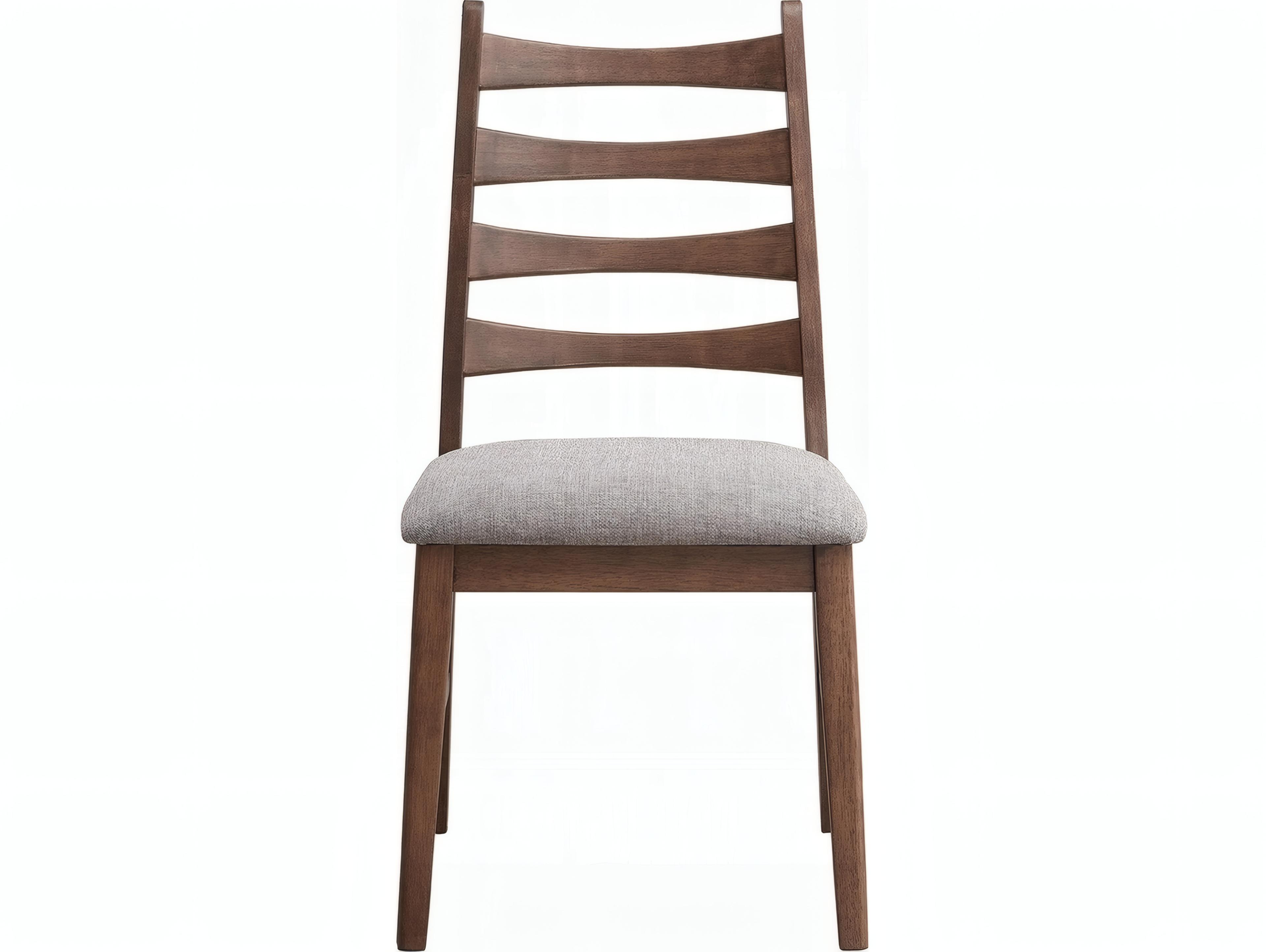 Acme Furniture Mayah Rubberwood Brown Upholstered Armless Dining Chair Set of 2