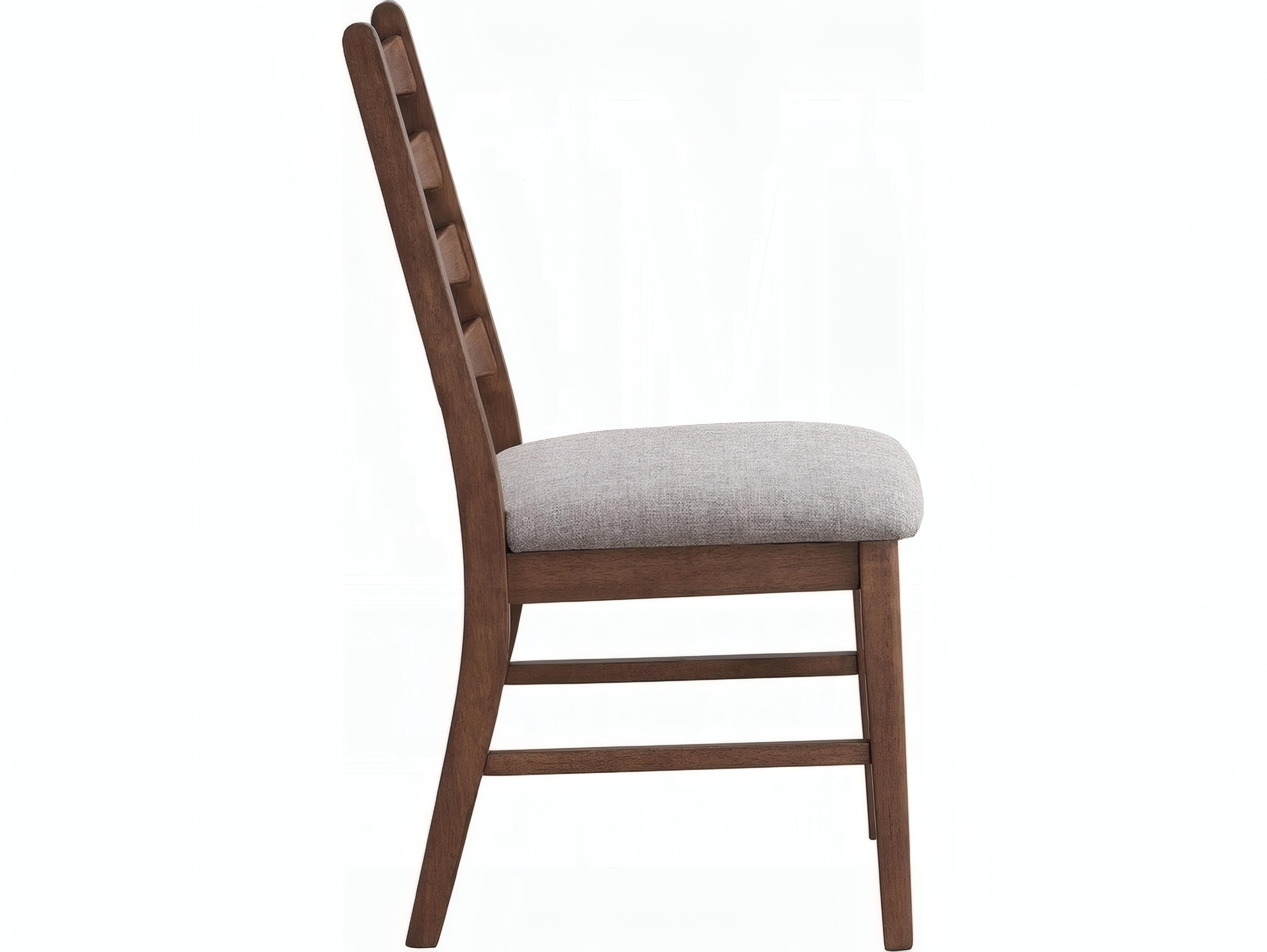 Acme Furniture Mayah Rubberwood Brown Upholstered Armless Dining Chair Set of 2