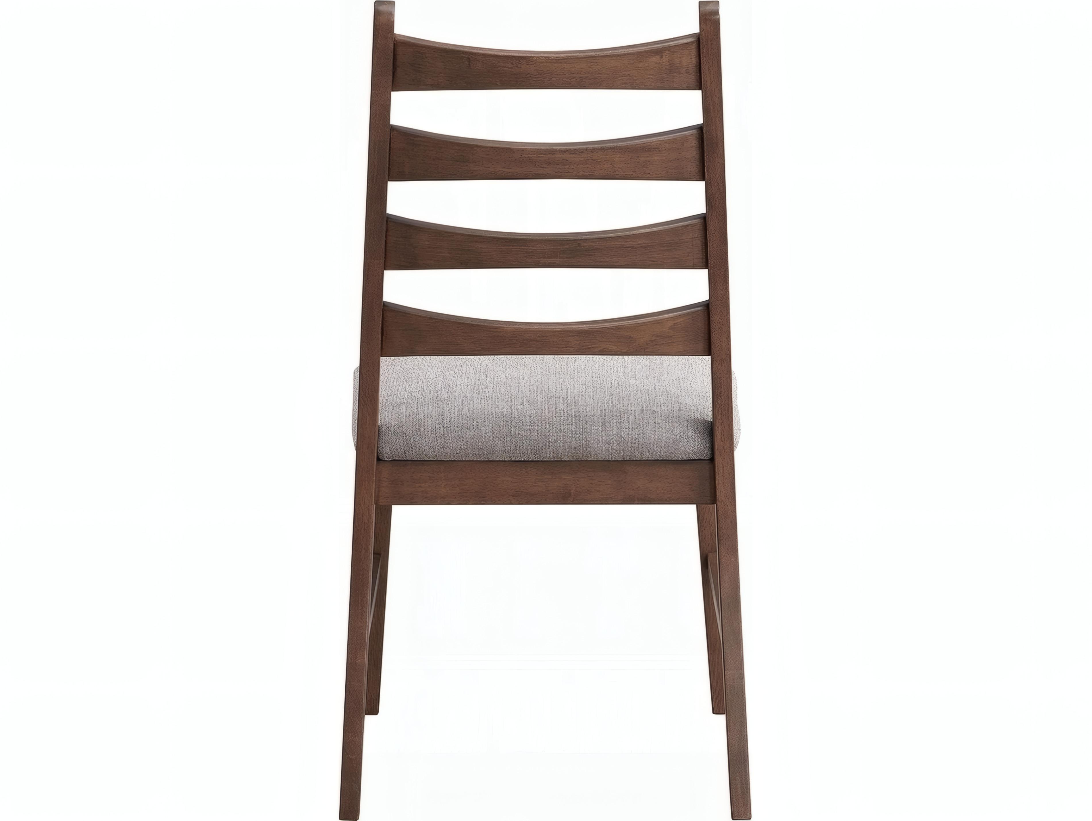 Acme Furniture Mayah Rubberwood Brown Upholstered Armless Dining Chair Set of 2