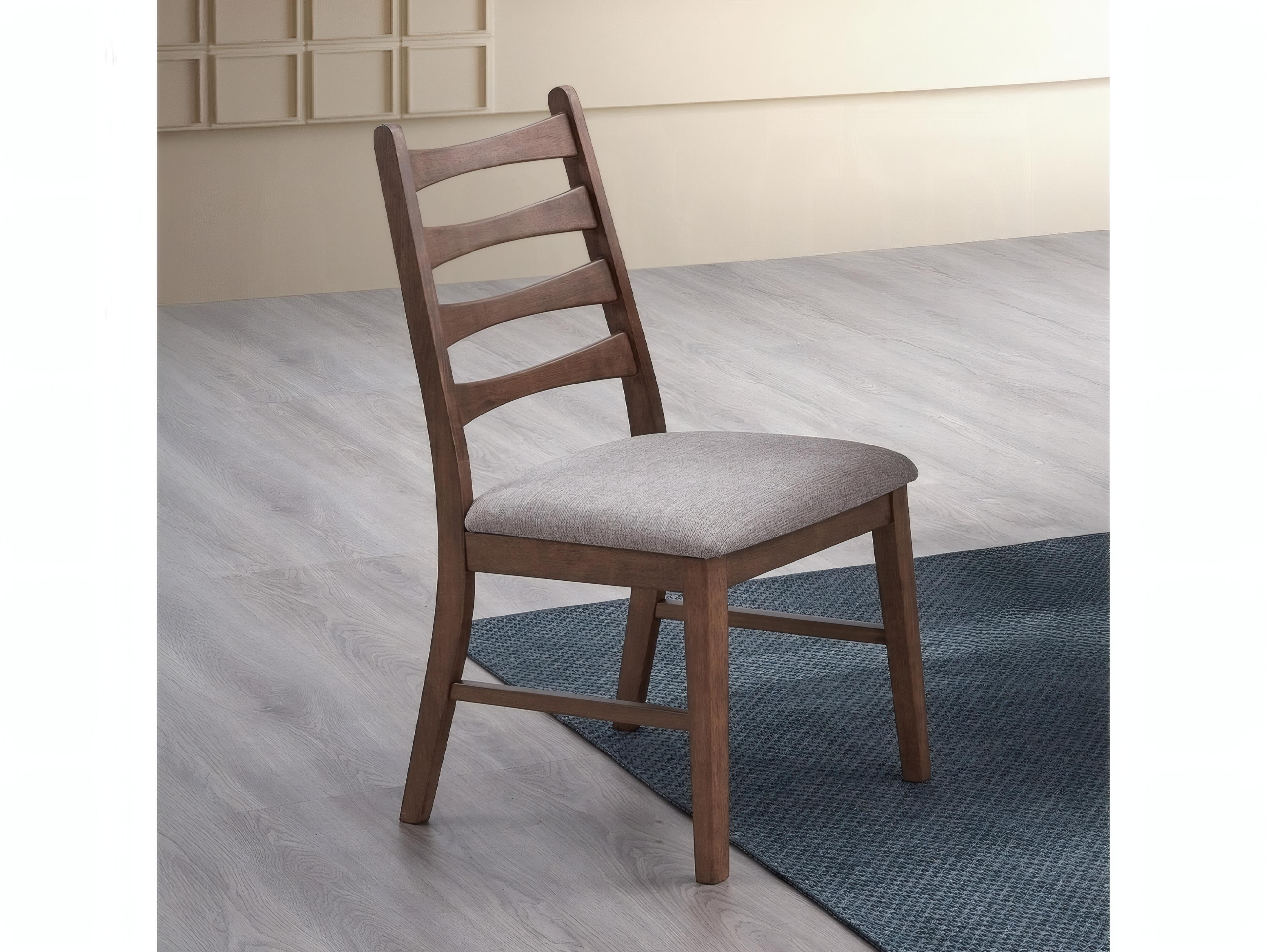 Acme Furniture Mayah Rubberwood Brown Upholstered Armless Dining Chair Set of 2