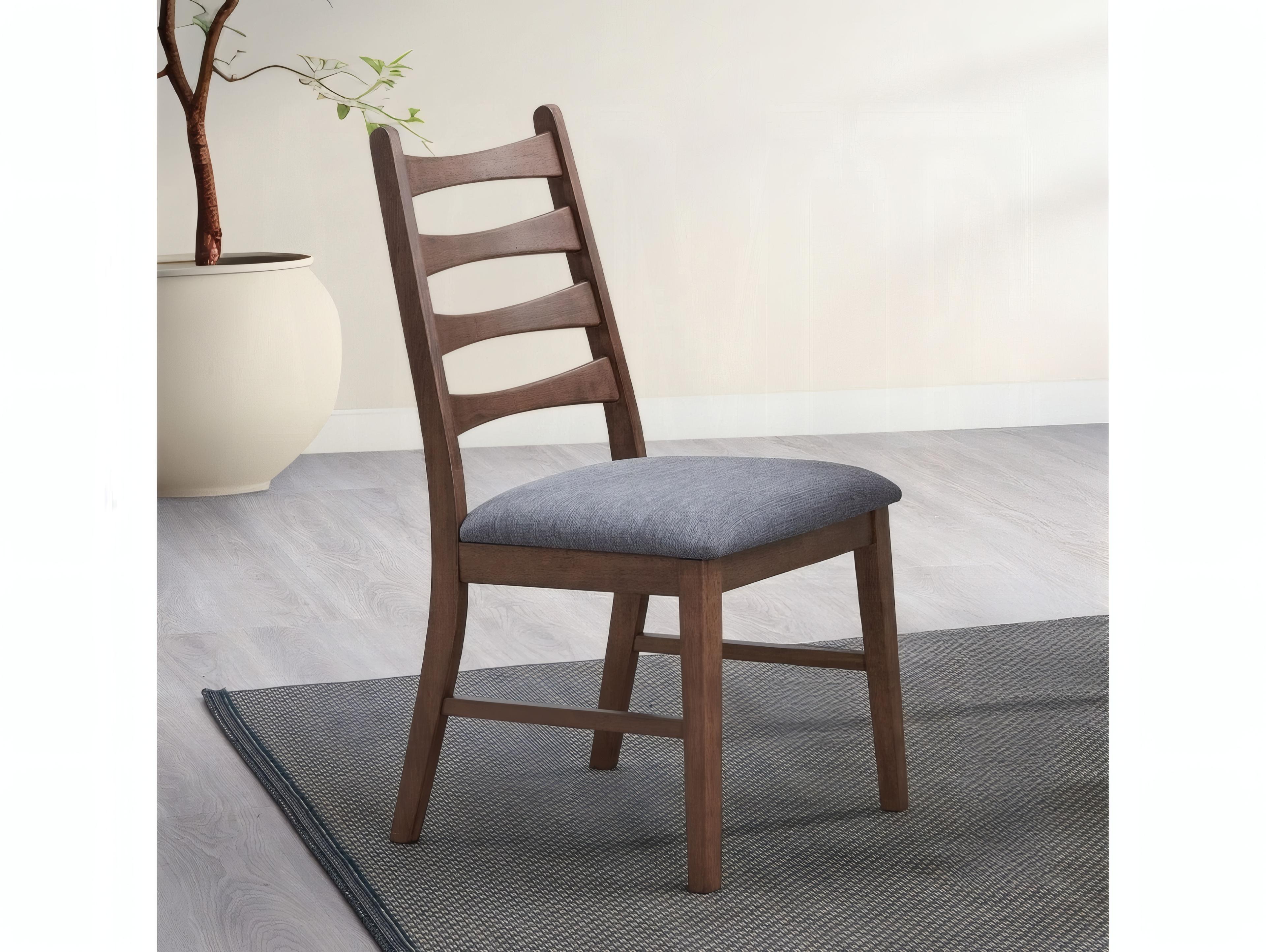 Acme Furniture Mayah Rubberwood Brown Upholstered Armless Dining Chair Set of 2