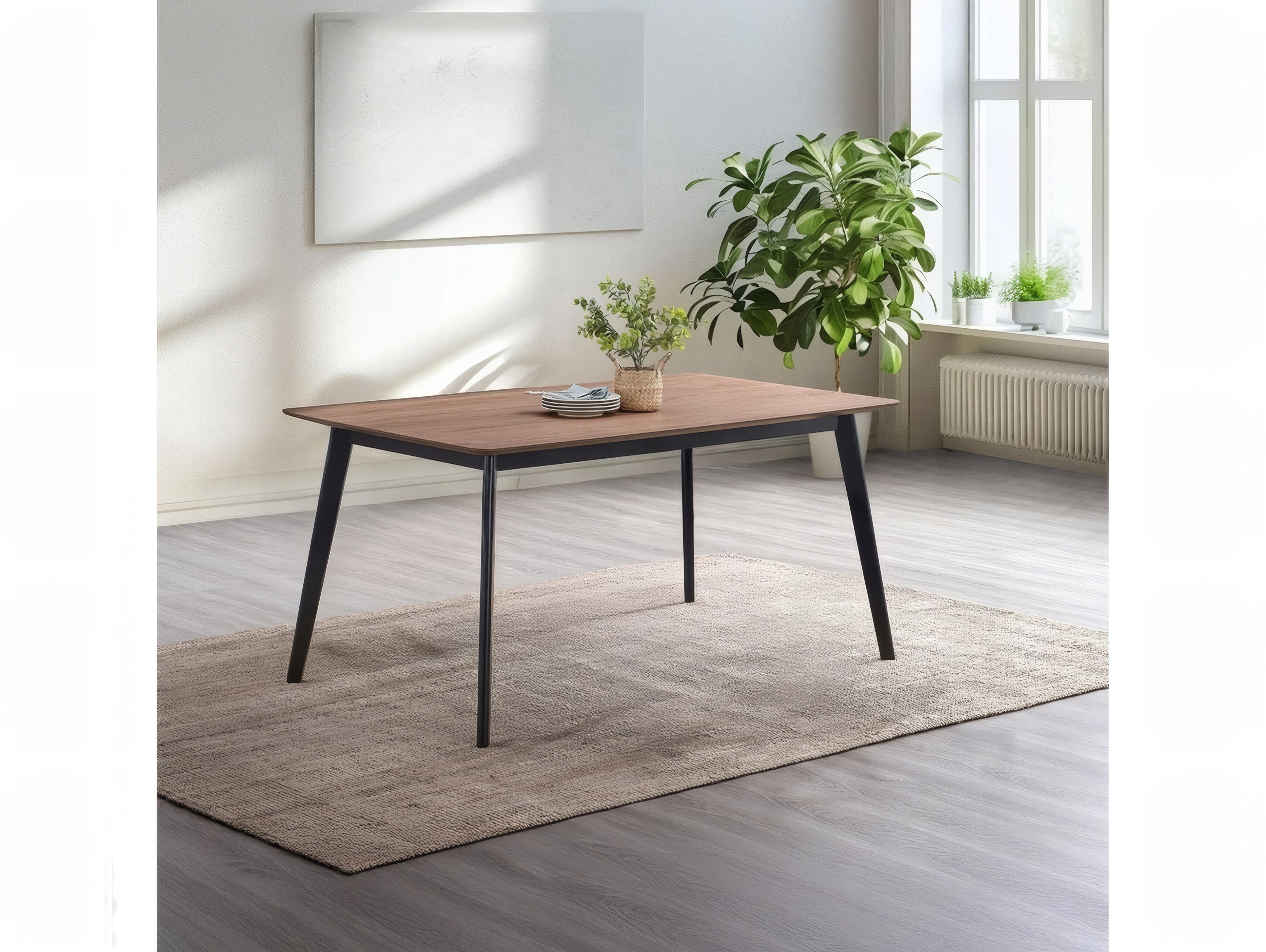 Acme Furniture Rebi Rectangular Wood Walnut Black Dining Table