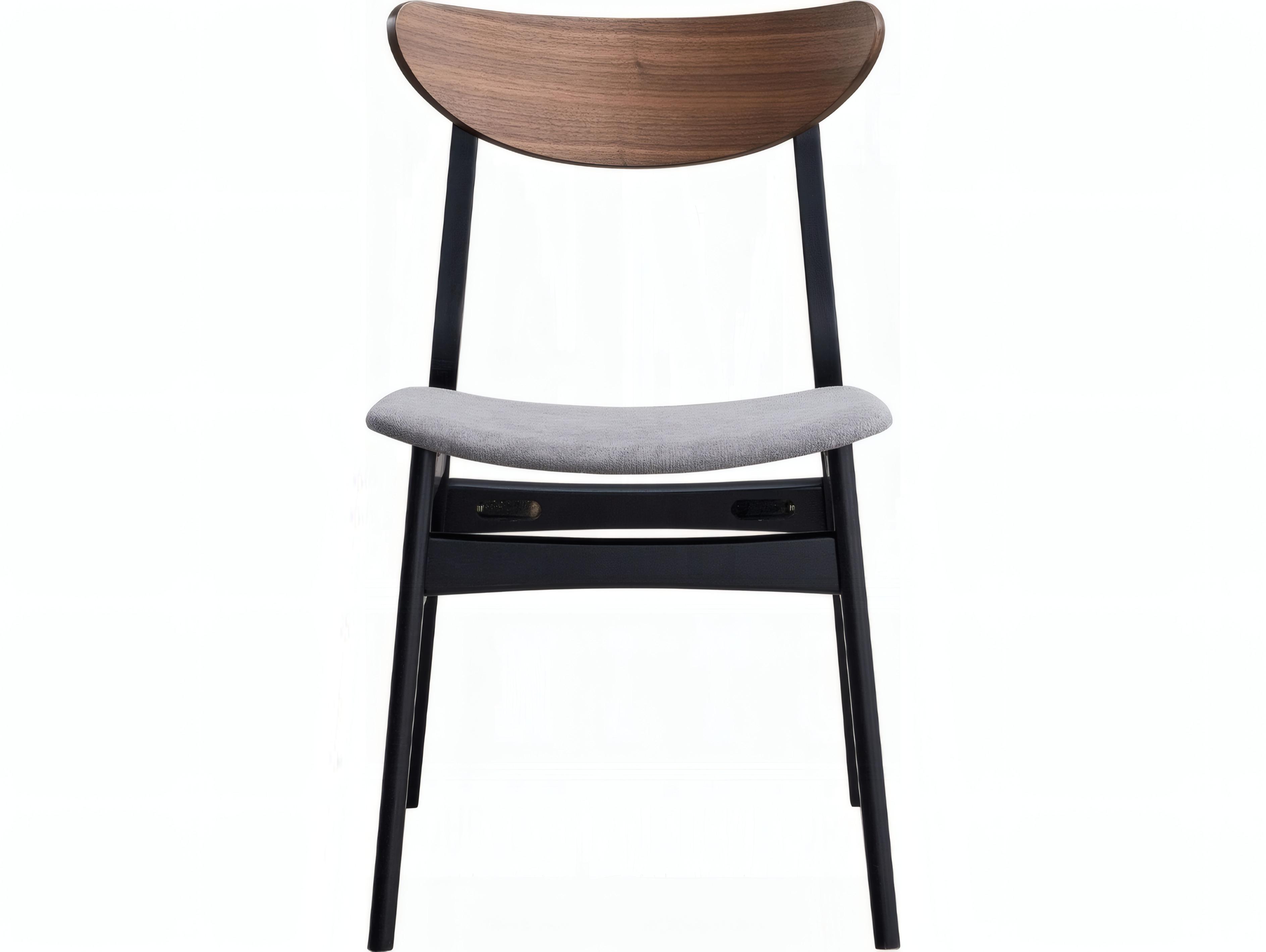 Acme Furniture Rebi Rubberwood Black Upholstered Armless Dining Chair Set of 2