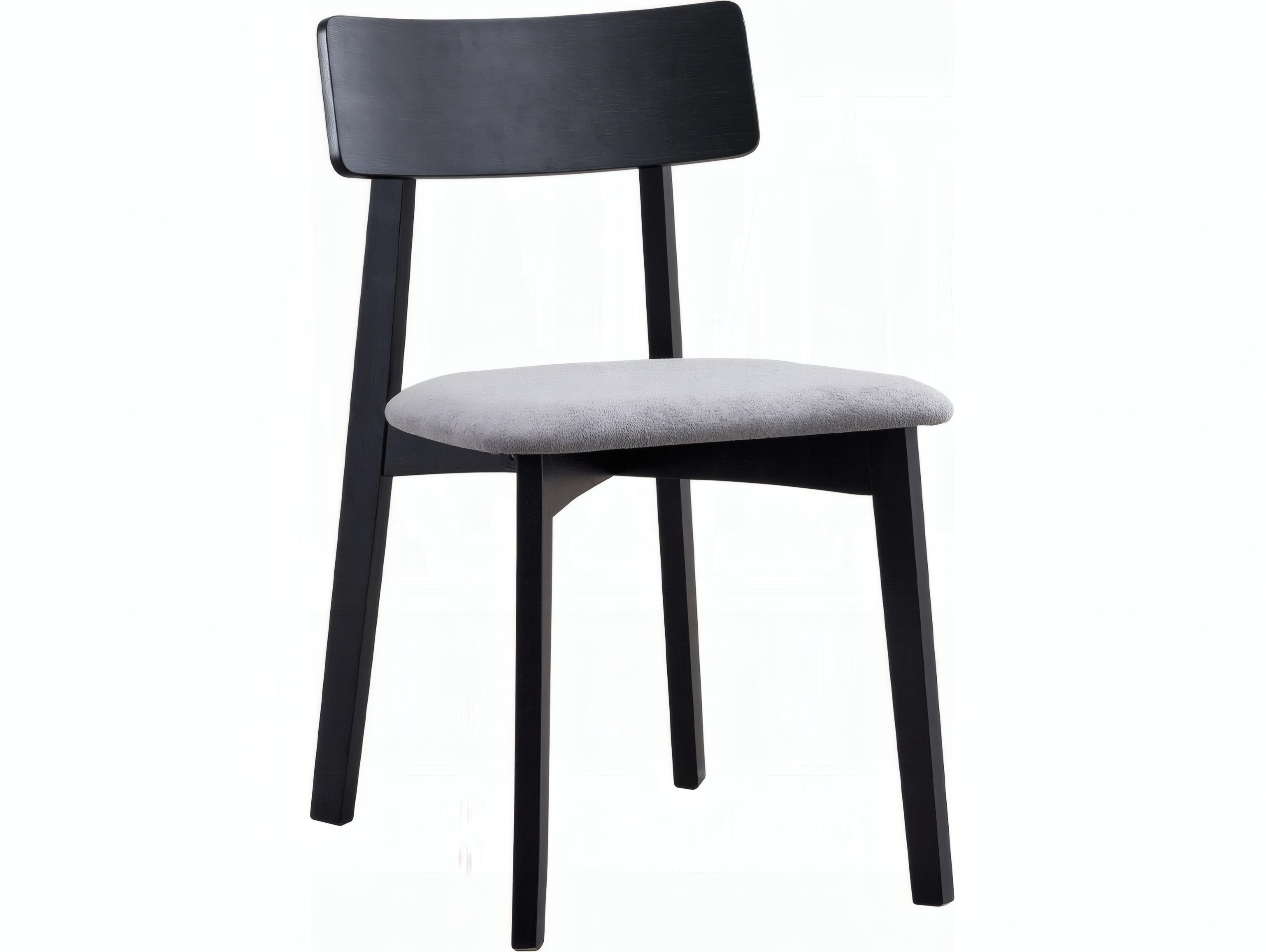 Acme Furniture Real Rubberwood Black Upholstered Armless Dining Chair Set of 2