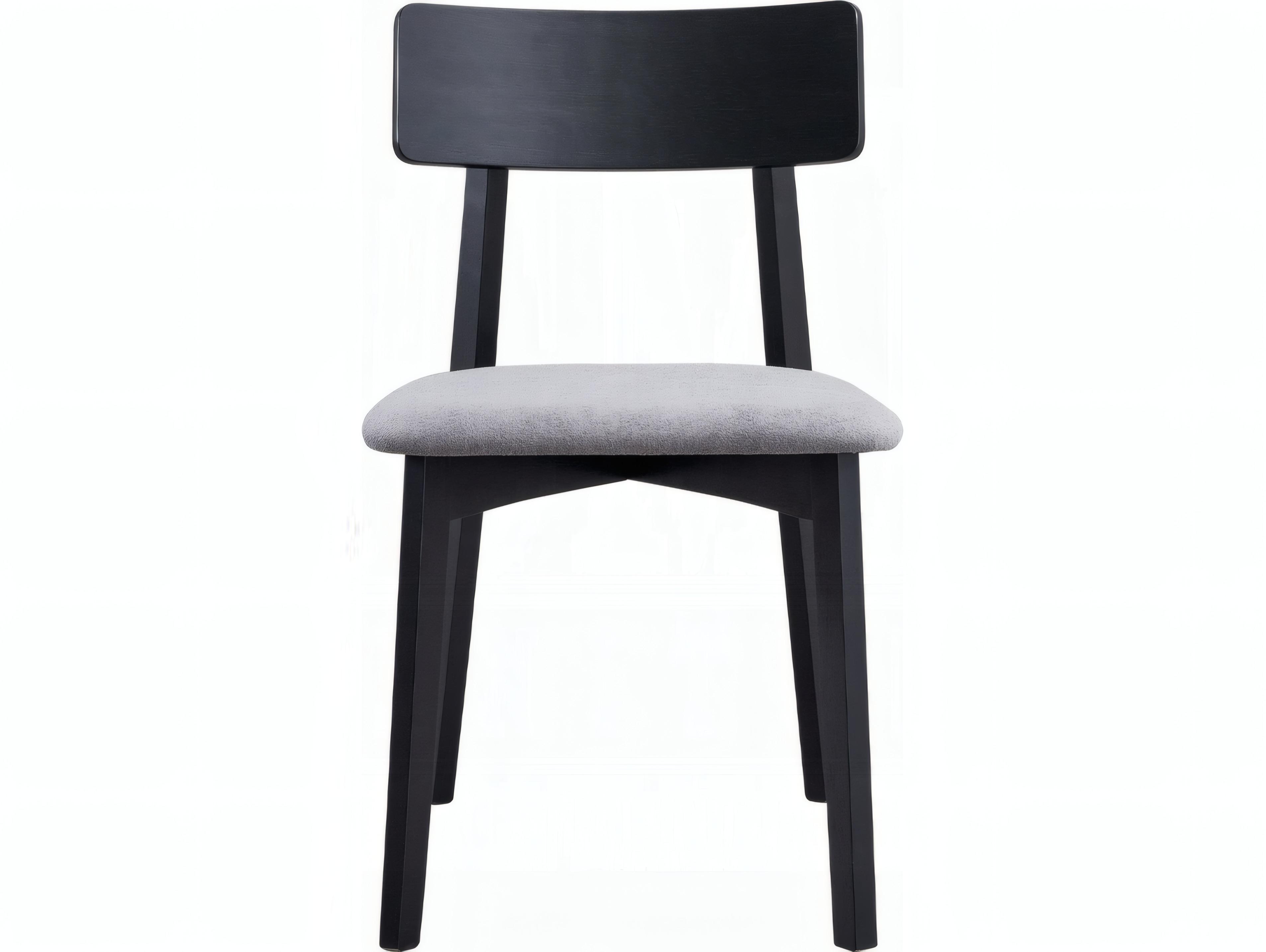 Acme Furniture Real Rubberwood Black Upholstered Armless Dining Chair Set of 2