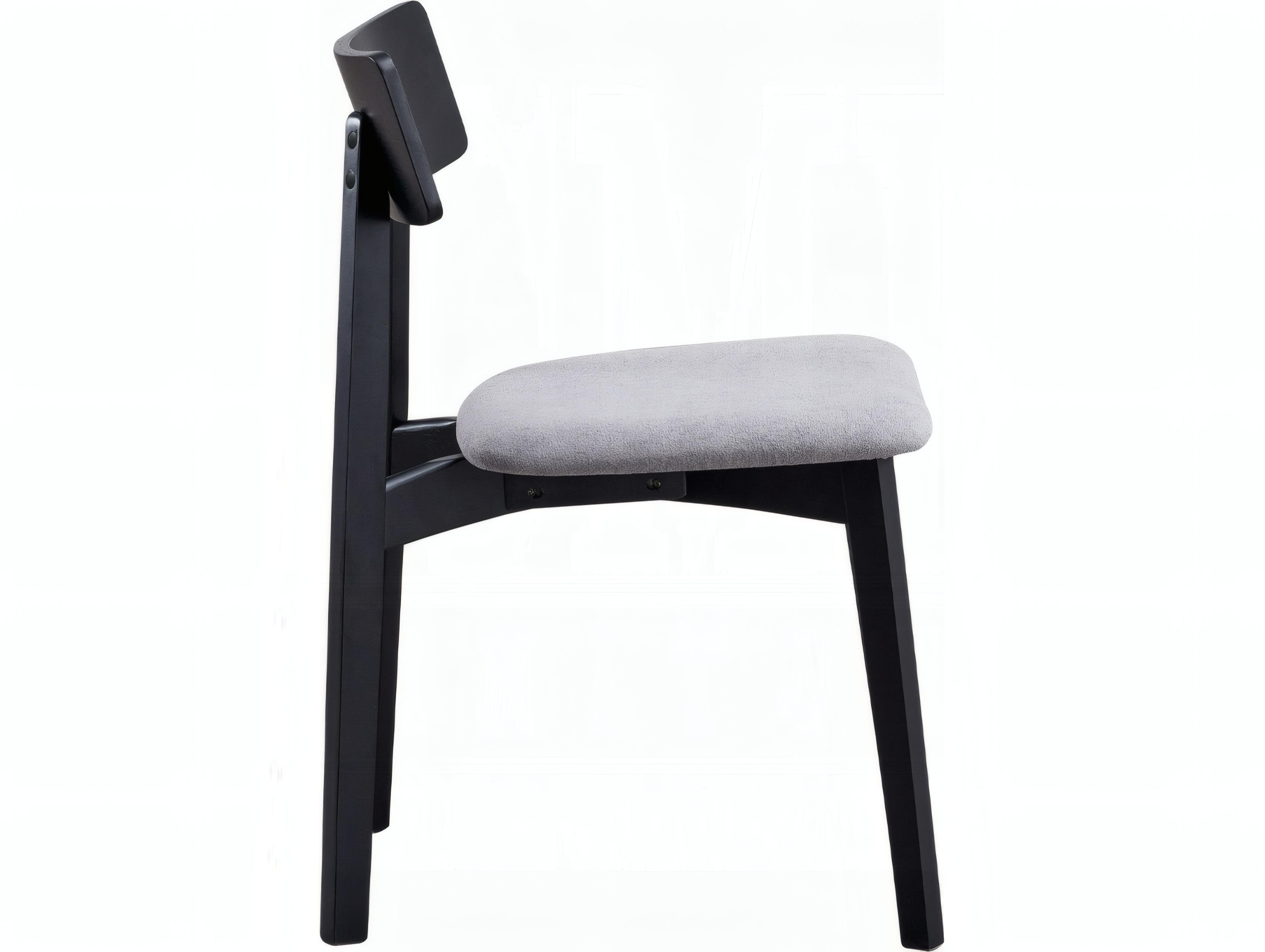 Acme Furniture Real Rubberwood Black Upholstered Armless Dining Chair Set of 2