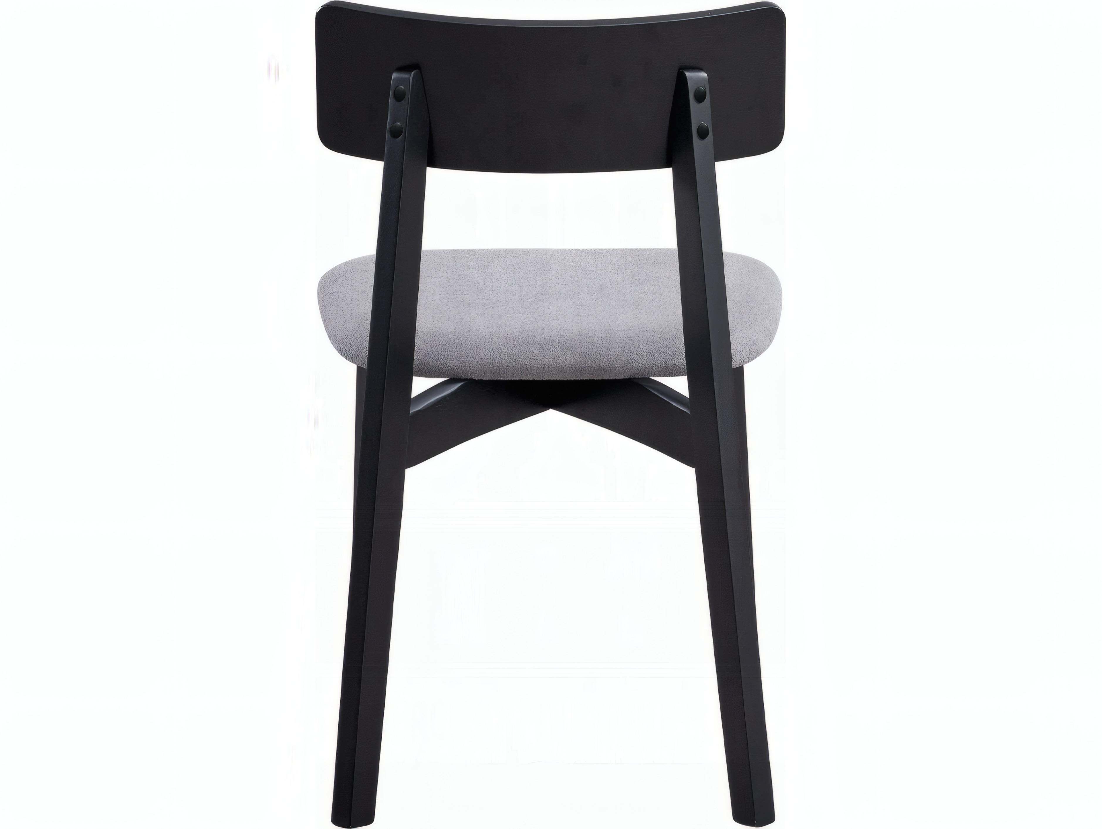 Acme Furniture Real Rubberwood Black Upholstered Armless Dining Chair Set of 2