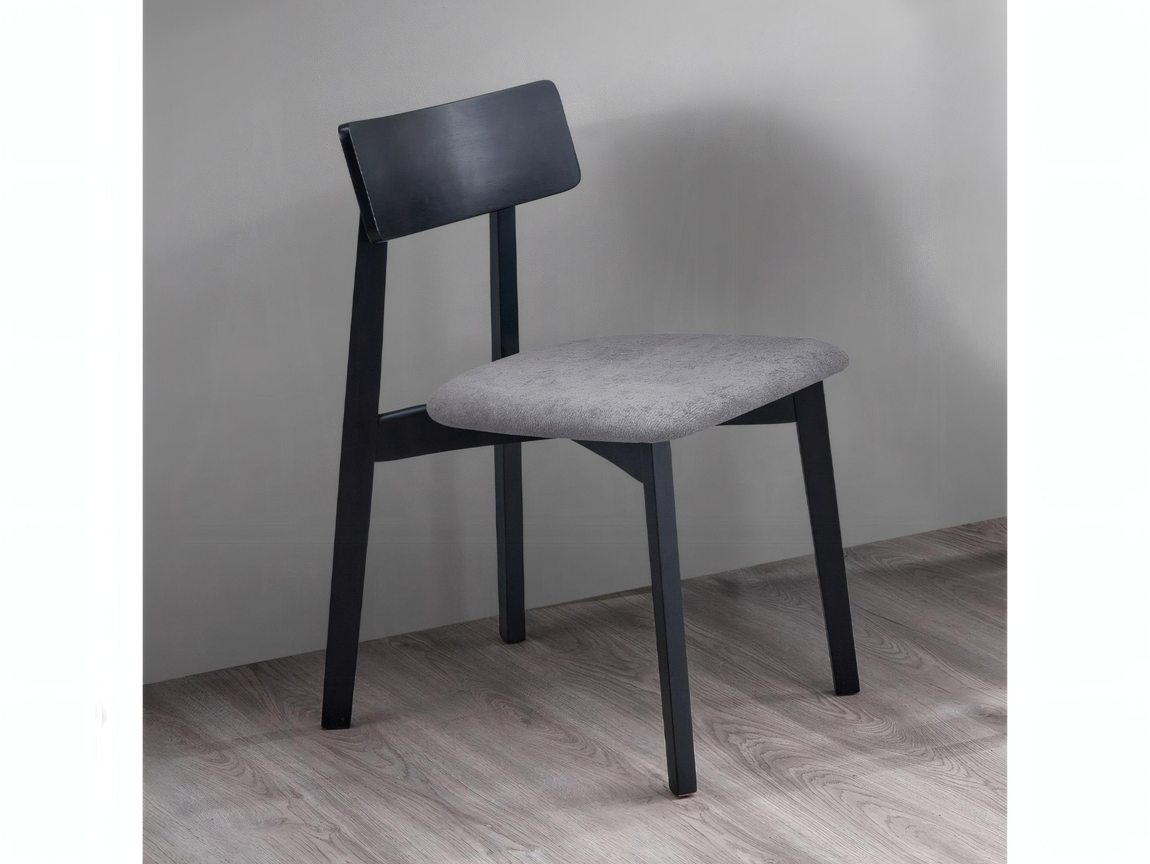 Acme Furniture Real Rubberwood Black Upholstered Armless Dining Chair Set of 2