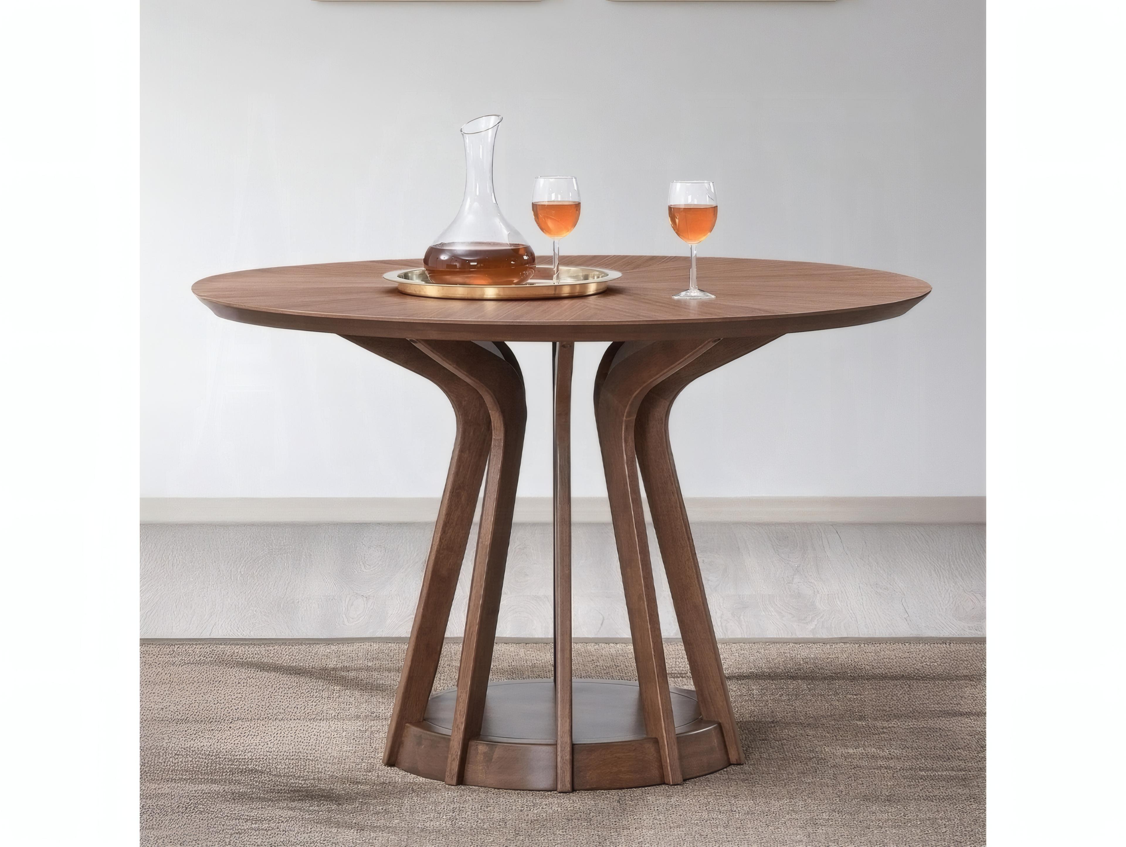 Acme Furniture Seda Round Wood Walnut Dining Table