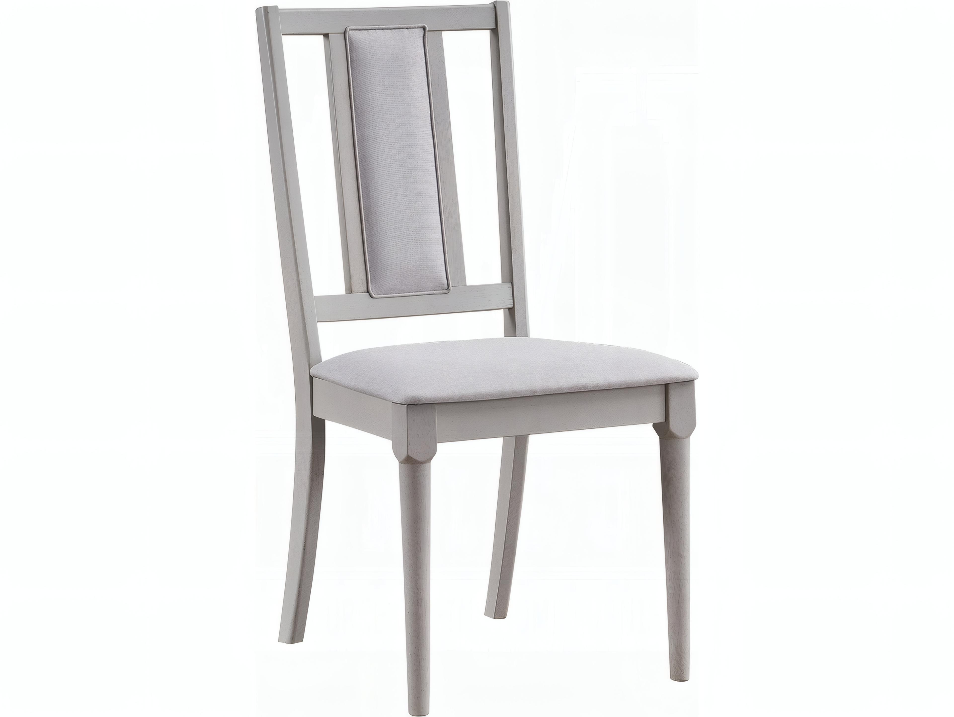 Acme Furniture Marta Rubberwood Beige Upholstered Armless Dining Chair Set of 2