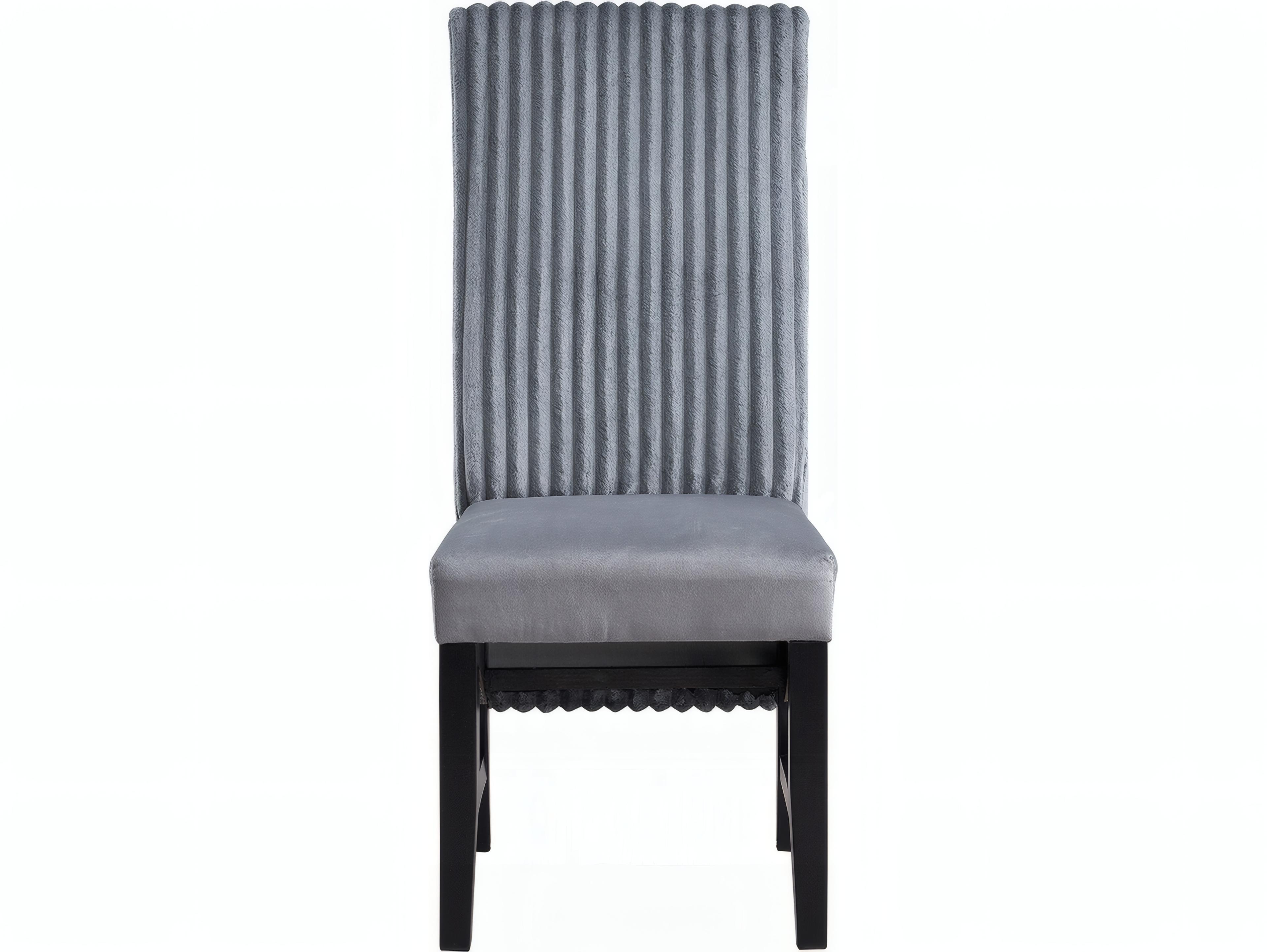 Acme Furniture Kini Rubberwood Black Upholstered Armless Dining Chair Set of 2