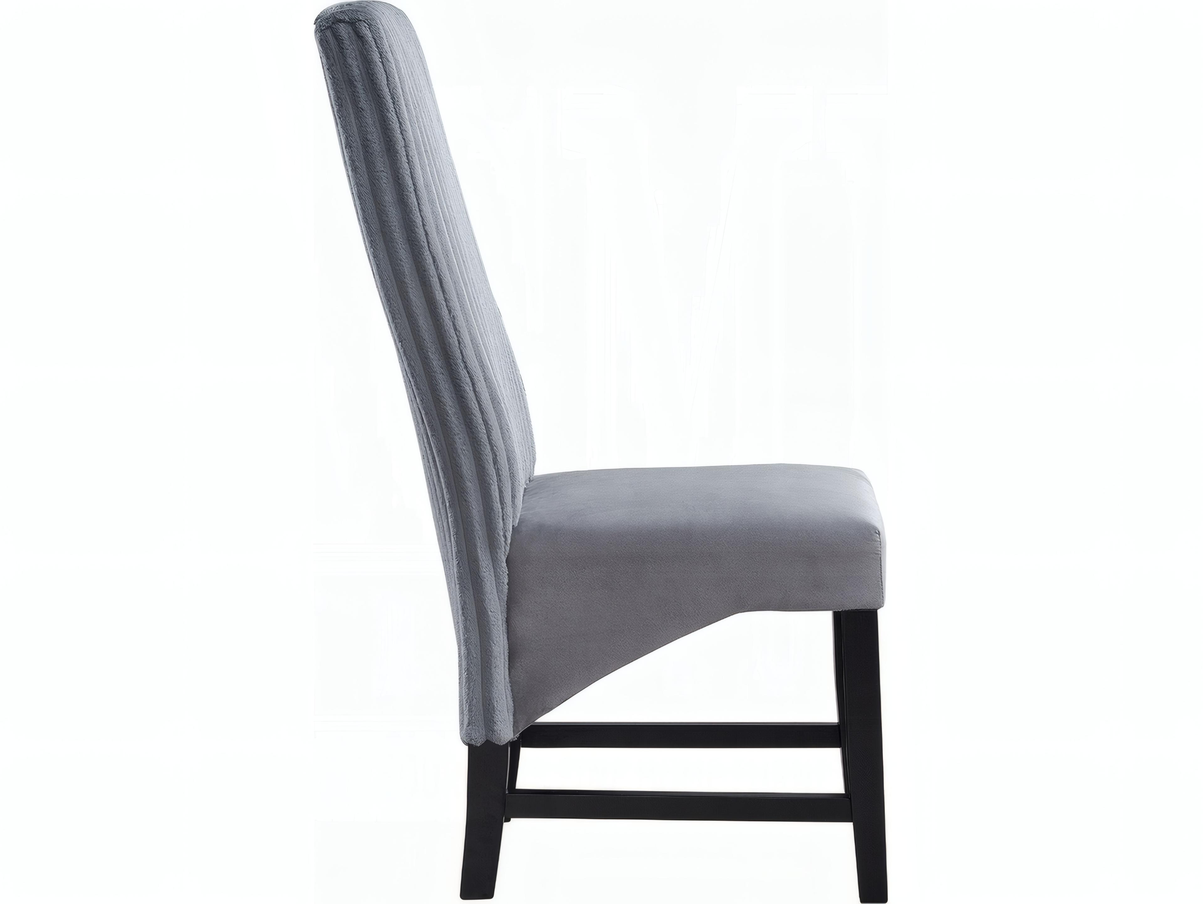 Acme Furniture Kini Rubberwood Black Upholstered Armless Dining Chair Set of 2