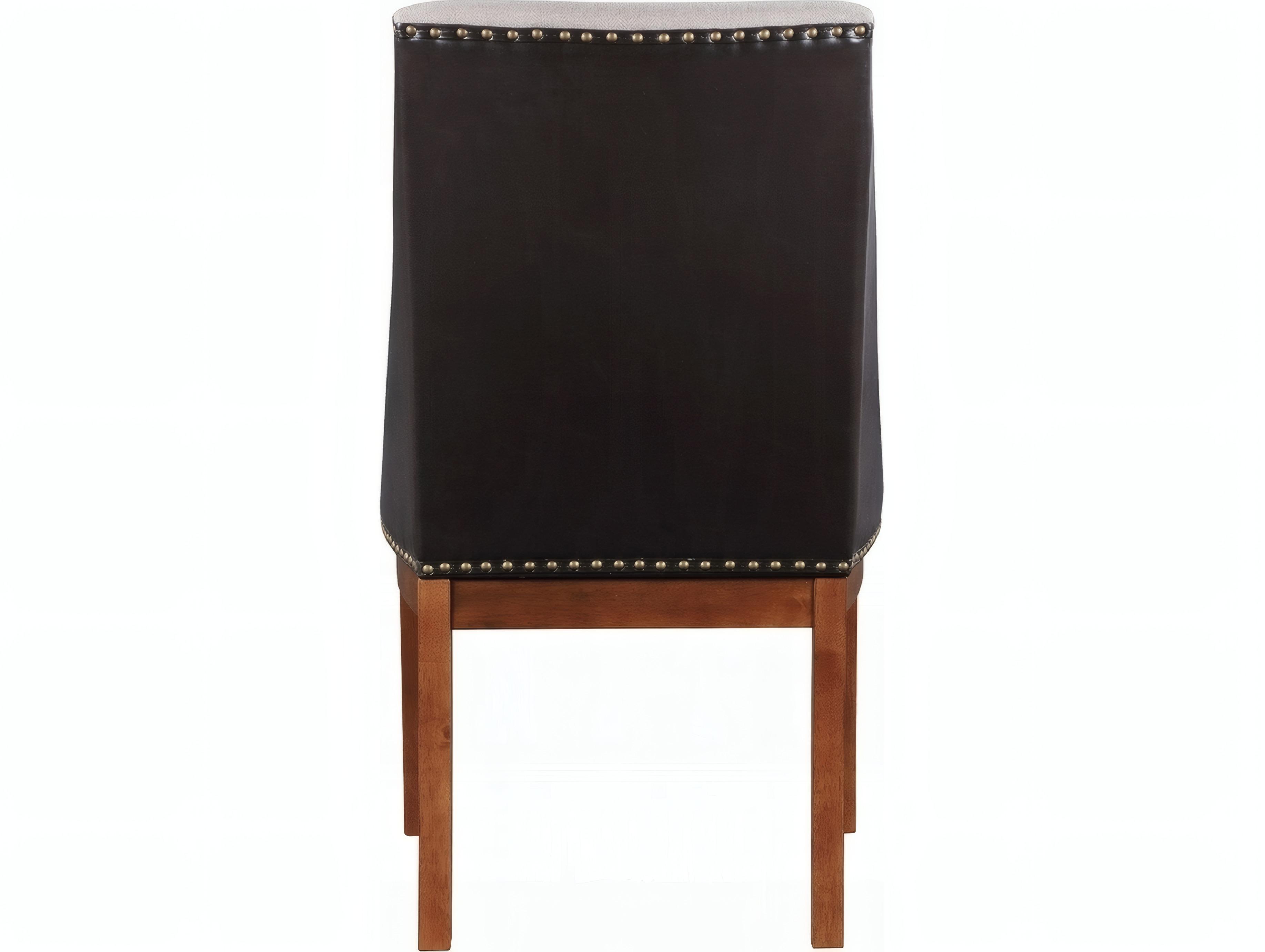 Acme Furniture Gilsea Acacia Wood Brown Upholstered Armless Dining Chair Set of 2