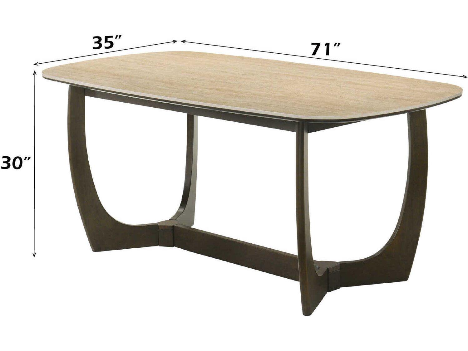 Acme Furniture Davita Rectangular Cement Ceramic Walnut Dining Table