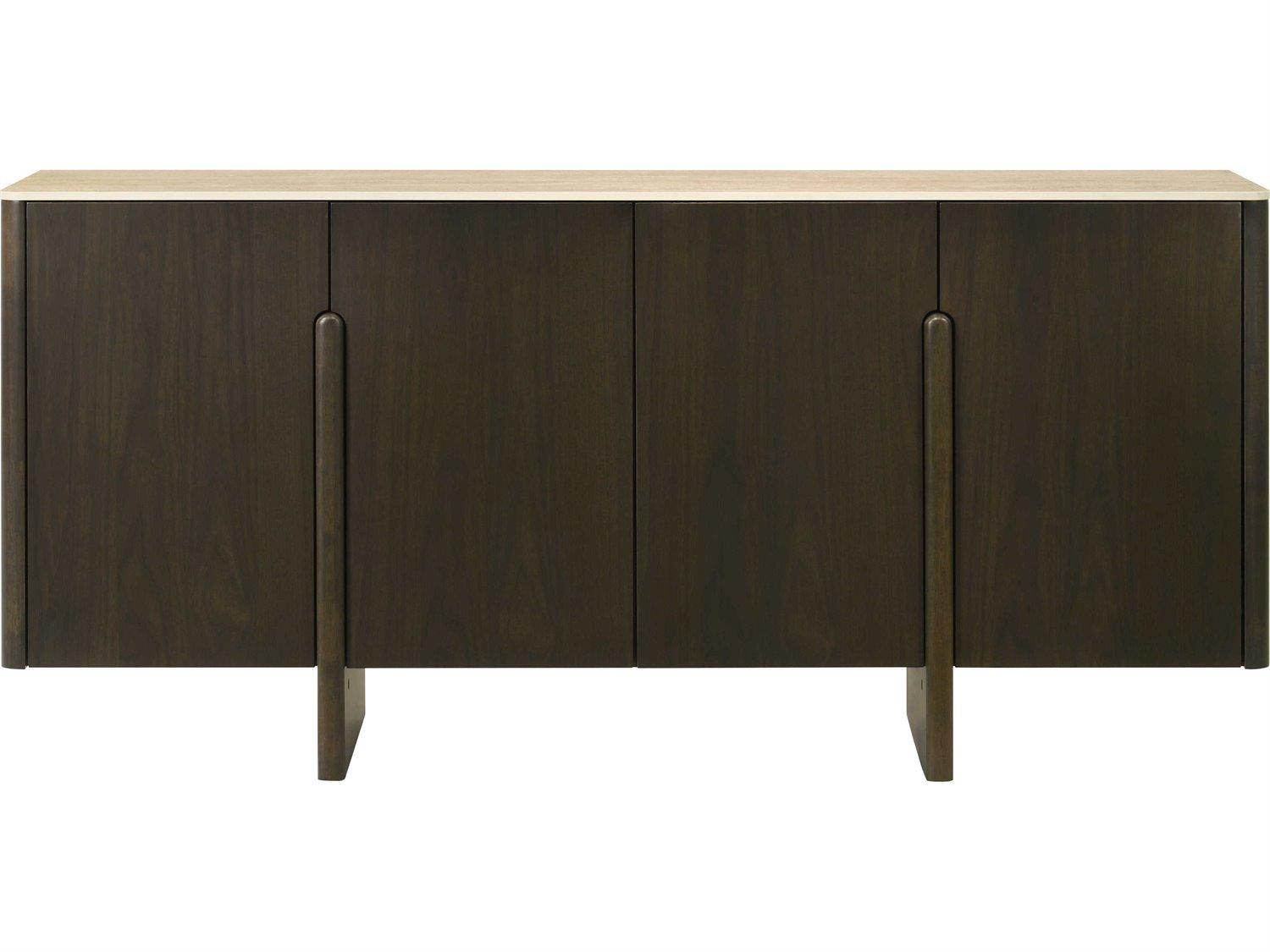 Acme Furniture Davita Brown Walnut Wood Ceramic Bar Cabinet