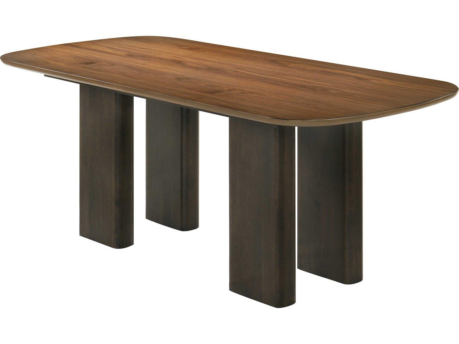 Acme Furniture Delina Rectangular Wood Chenille Walnut Dining Table