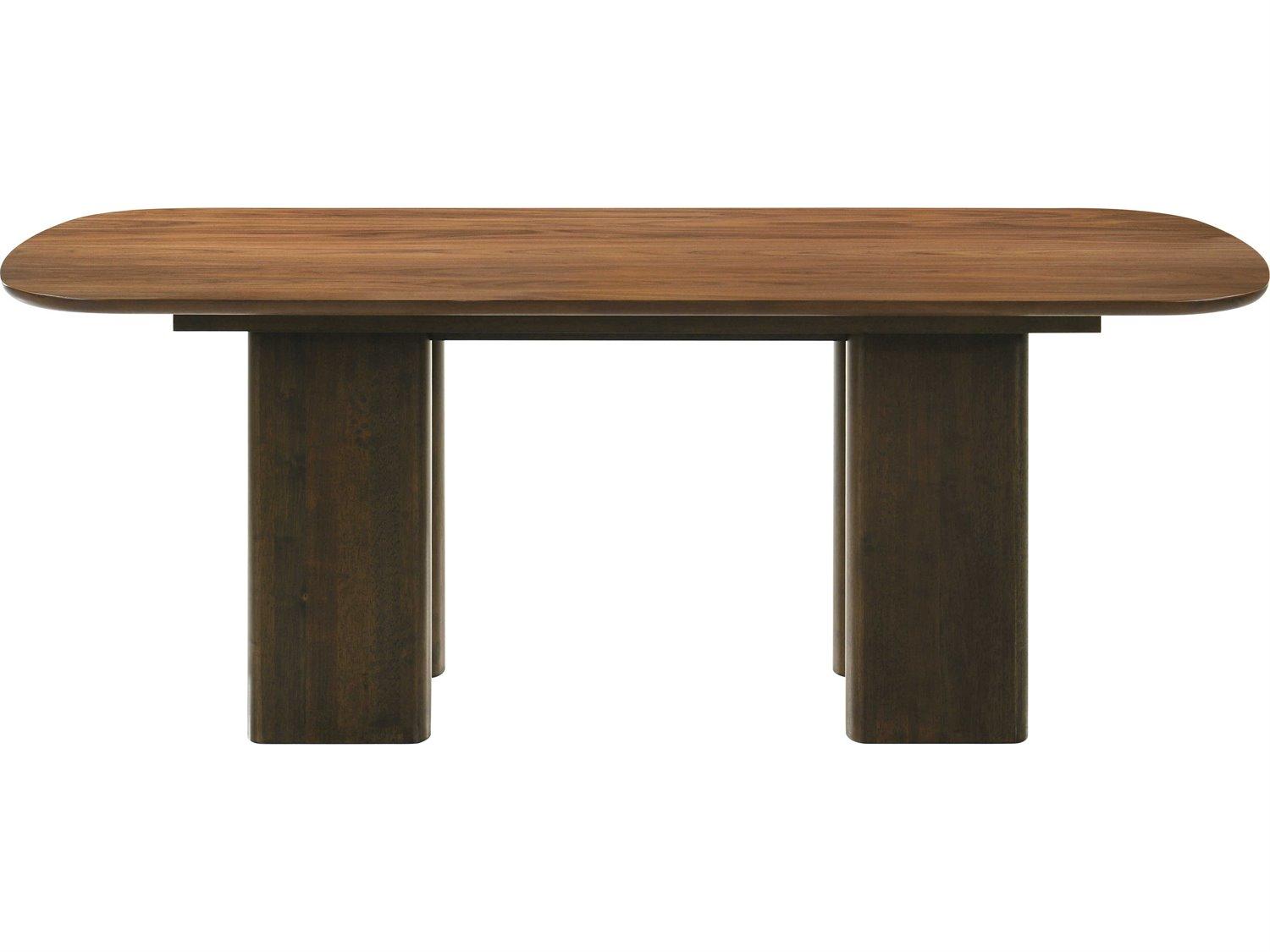 Acme Furniture Delina Rectangular Wood Chenille Walnut Dining Table