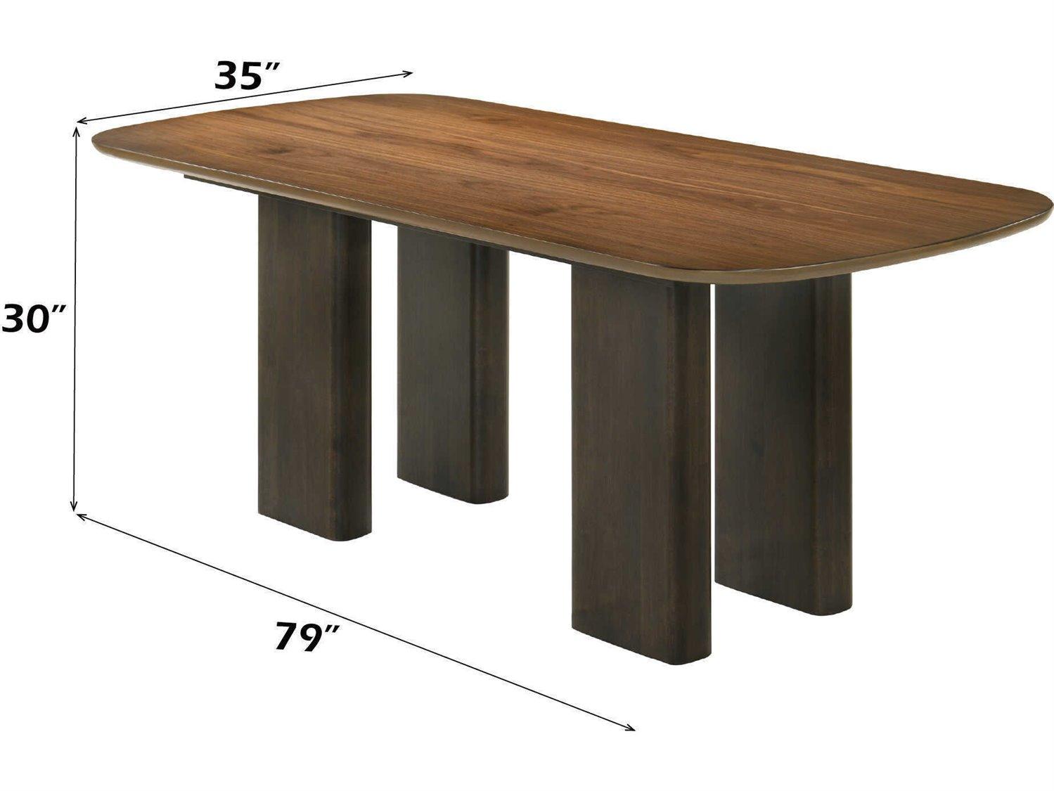 Acme Furniture Delina Rectangular Wood Chenille Walnut Dining Table