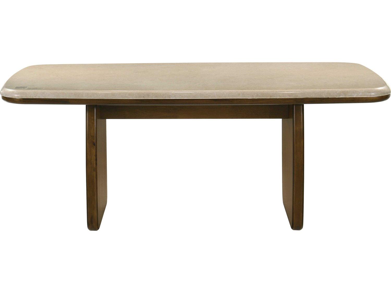 Acme Furniture Kasha Rectangular Natural Marble Vintage Oak Dining Table