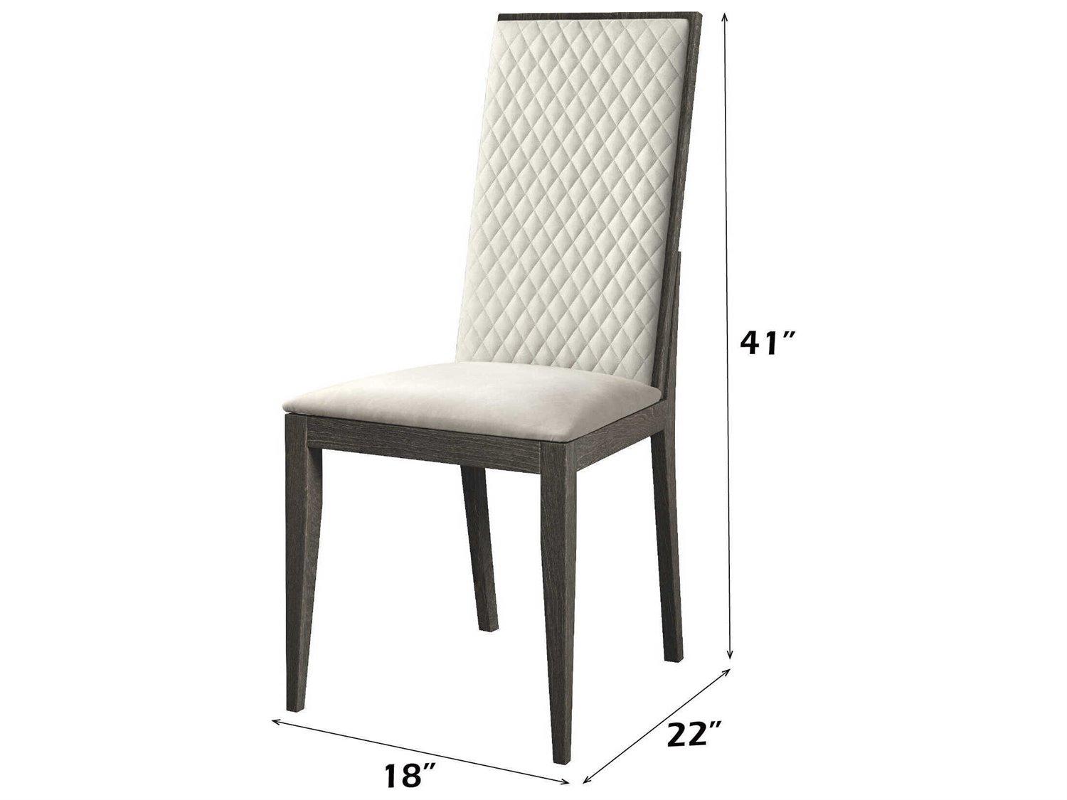 Acme Furniture Venezia Rubberwood Gray Faux Leather Armless Dining Chair Set of 2