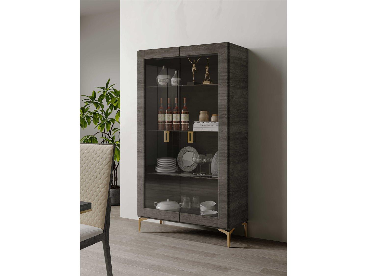 Acme Furniture Venezia Plywood Gray Bar Cabinet