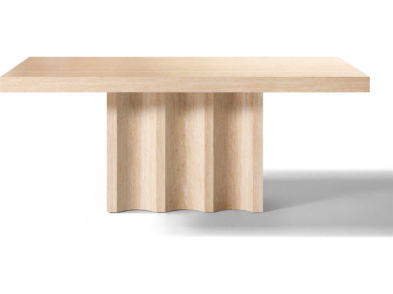 Acme Furniture Inca Rectangular Travertine Stone Dining Table