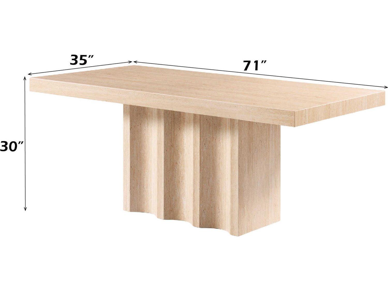 Acme Furniture Inca Rectangular Travertine Stone Dining Table