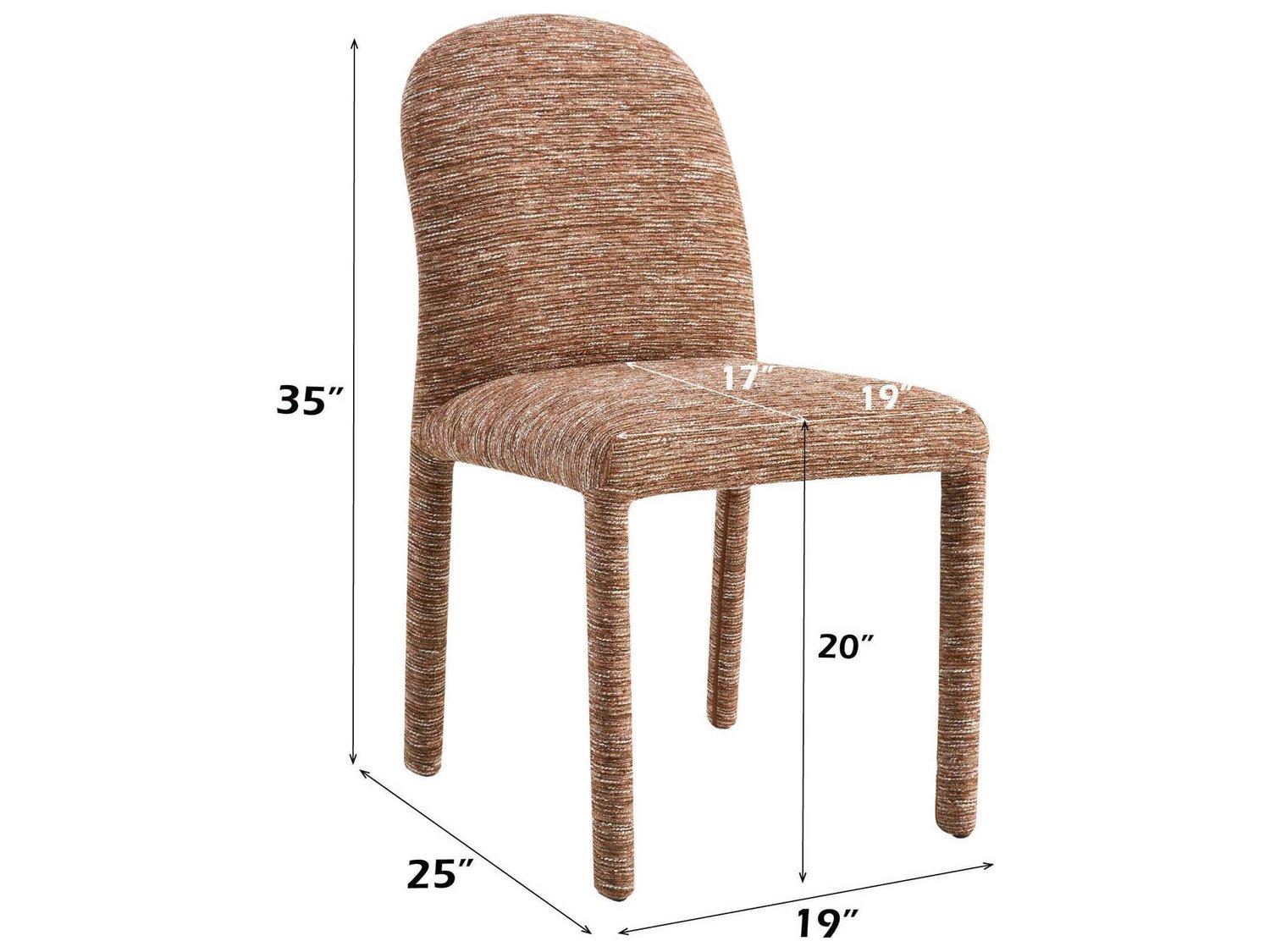Acme Furniture Lidi Brown Upholstered Armless Dining Chair Set of 2