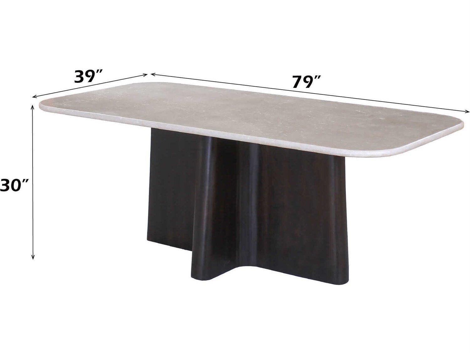 Acme Furniture Jacory Rectangular Bottocino Marble Top Espresso Dining Table