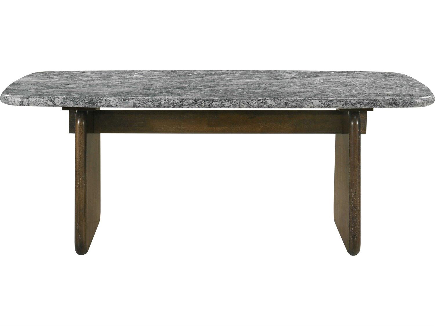 Acme Furniture Dillon Rectangular Natural Marble Top Walnut Dining Table