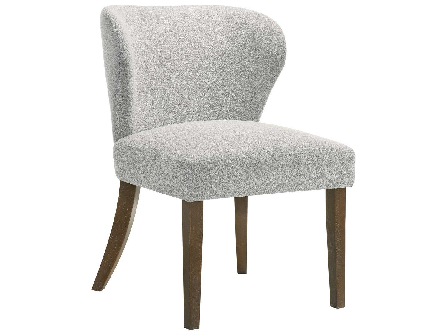 Acme Furniture Dillon Rubberwood Gray Upholstered Armless Dining Chair Set of 2