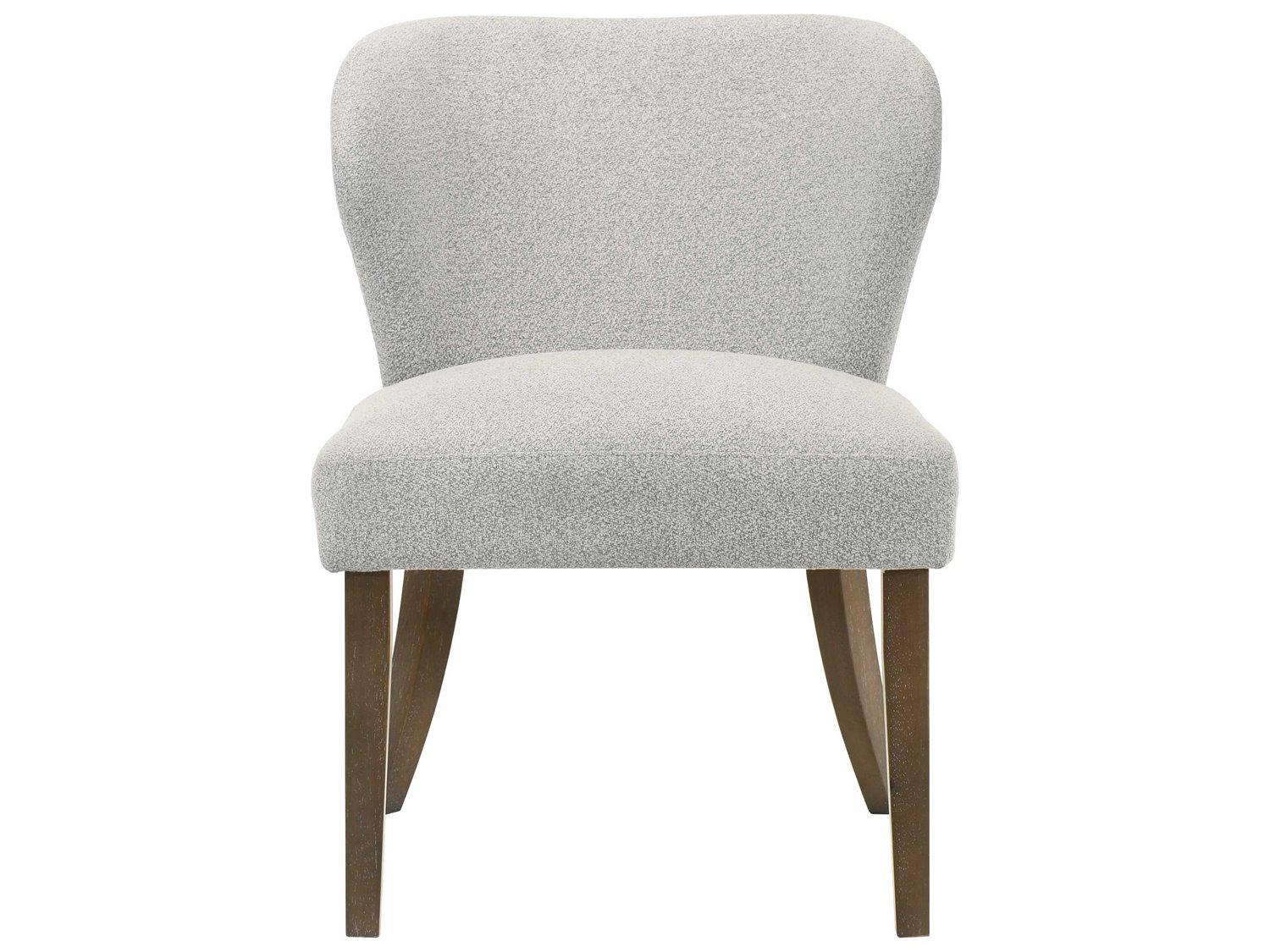 Acme Furniture Dillon Rubberwood Gray Upholstered Armless Dining Chair Set of 2