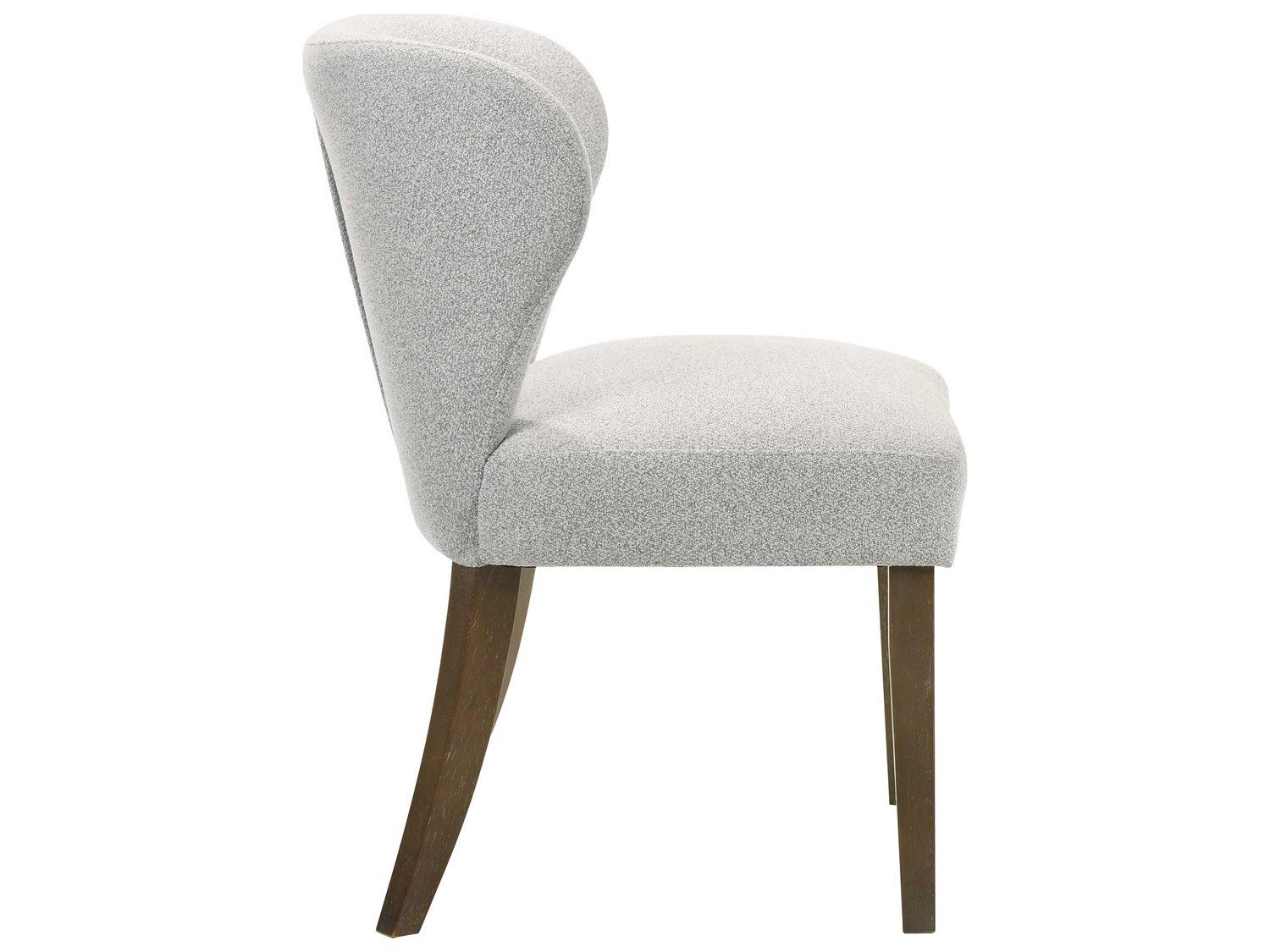 Acme Furniture Dillon Rubberwood Gray Upholstered Armless Dining Chair Set of 2