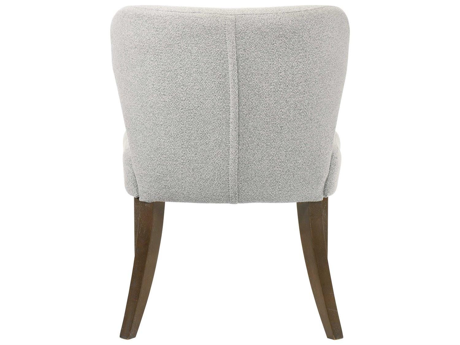 Acme Furniture Dillon Rubberwood Gray Upholstered Armless Dining Chair Set of 2