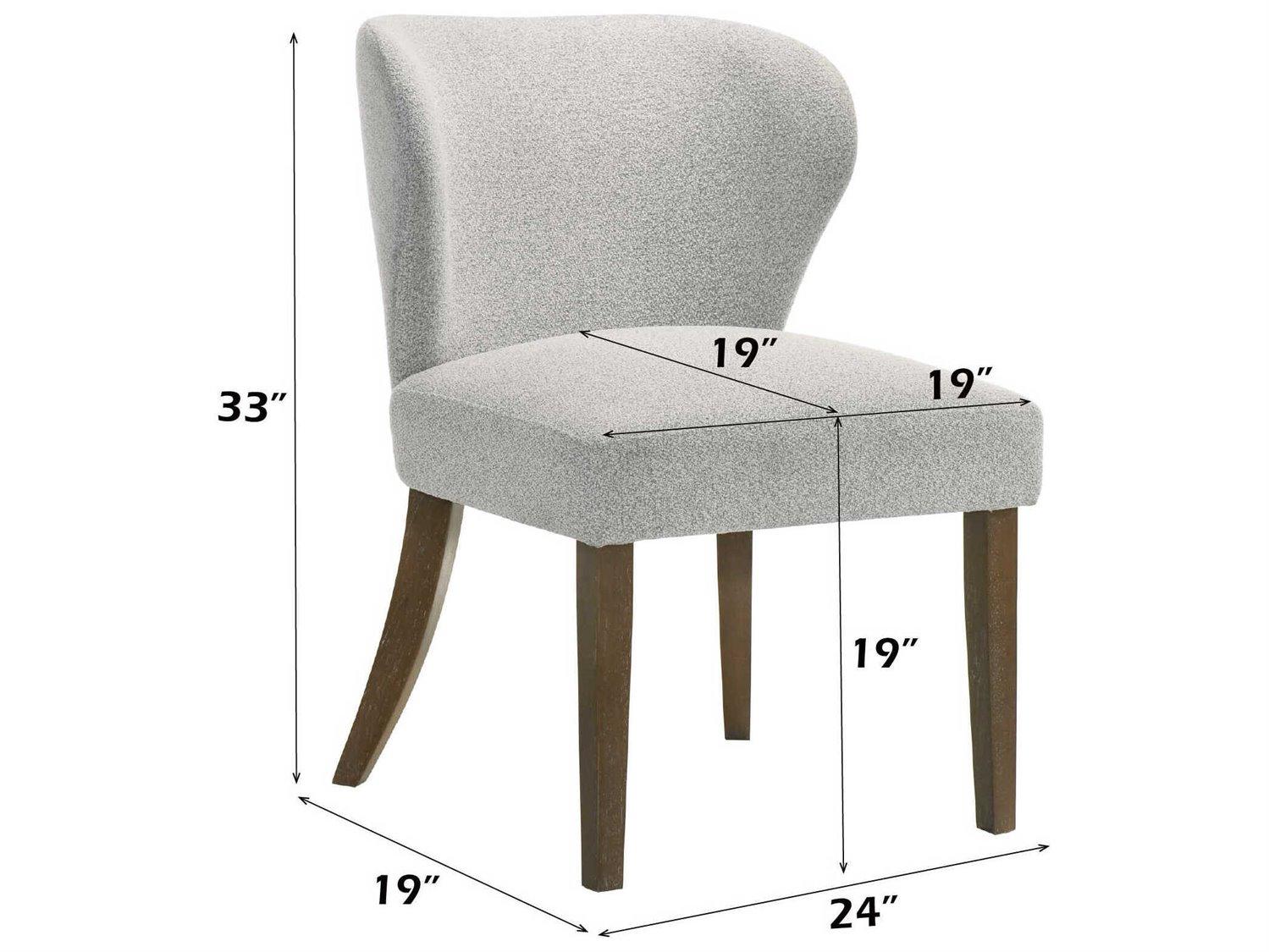 Acme Furniture Dillon Rubberwood Gray Upholstered Armless Dining Chair Set of 2